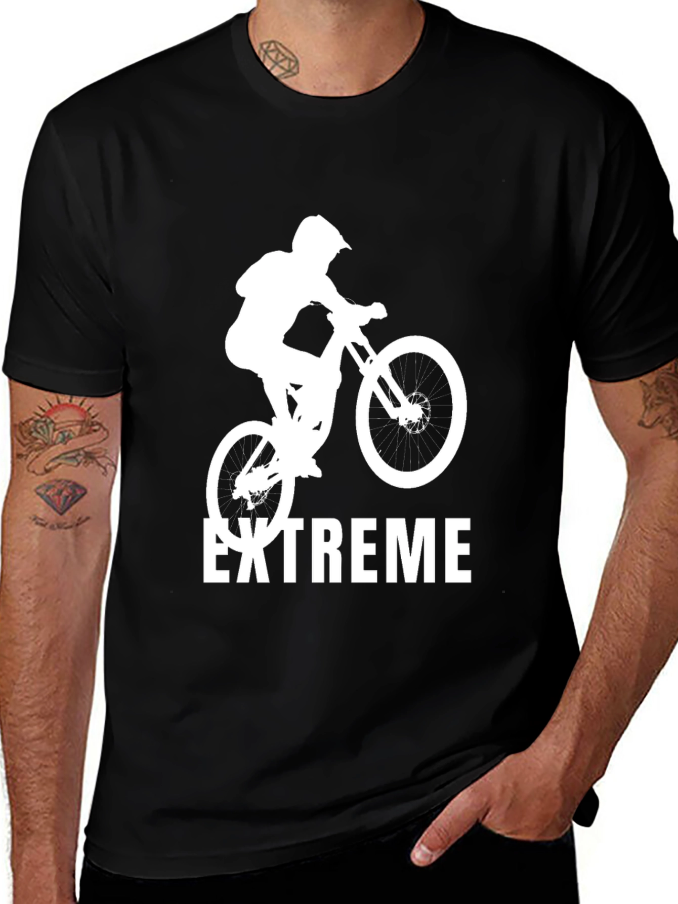 Variant 18 of Extreme Mountain Biker T-Shirt - Black