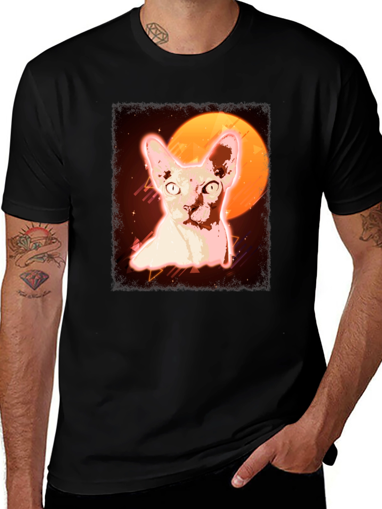 Variant 11 of Retro Sphynx Cat T-Shirt - Unique Graphic Tee