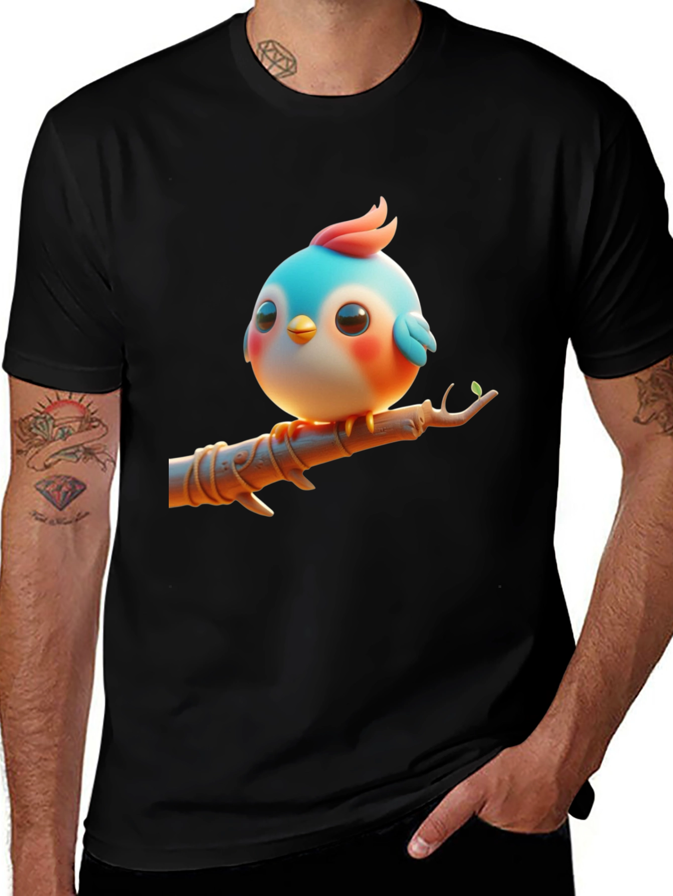 Variant 23 of Cute Bird Graphic Tee - Soft Cotton Blend