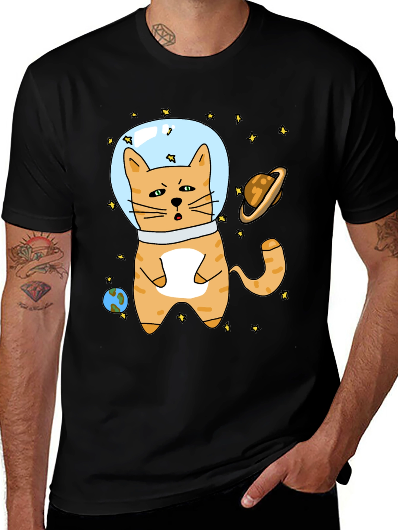 Variant 5 of Space Cat T-Shirt - Astronaut Kitty in Outer Space