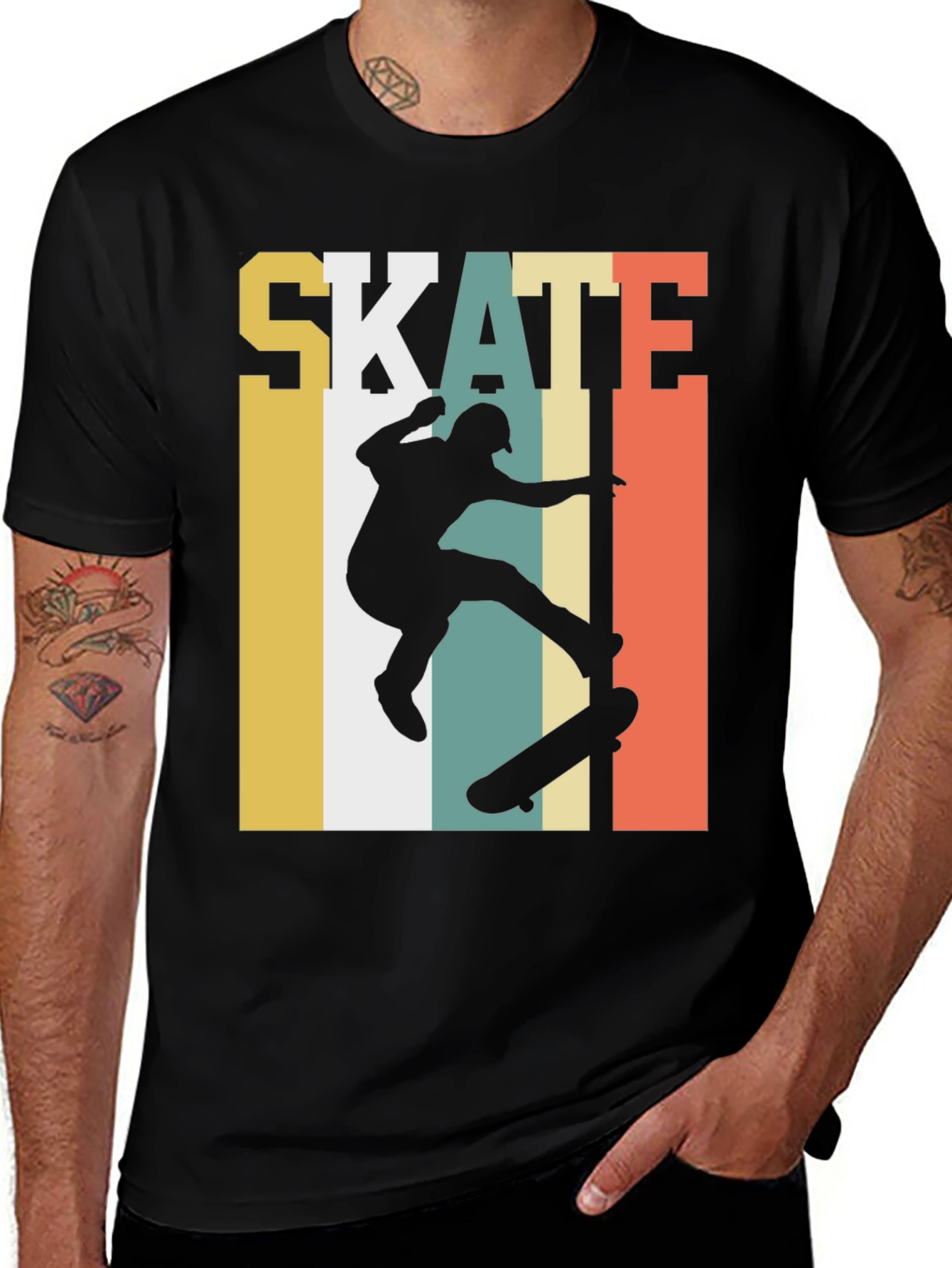 Variant 17 of Retro Skate T-Shirt - Classic Skateboarder Design