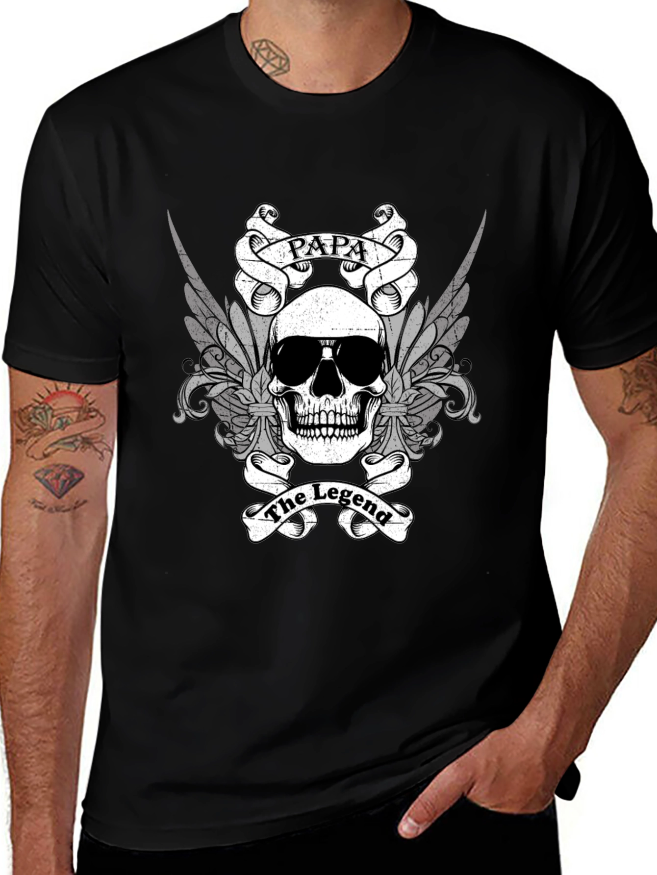 Variant 25 of Papa The Legend Skull Graphic T-Shirt