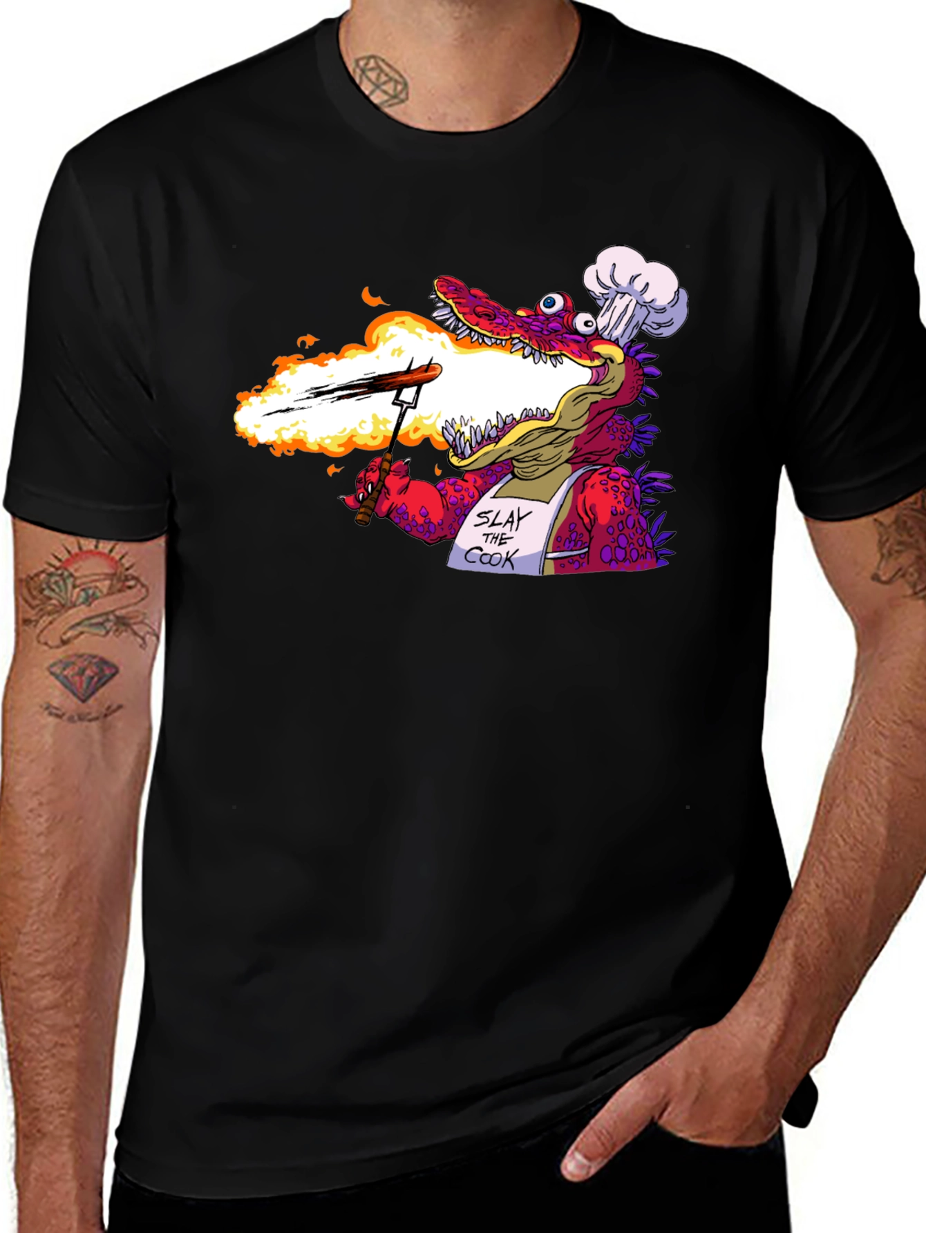Variant 26 of Slay the Cook T-Shirt - Funny Dragon Chef Tee