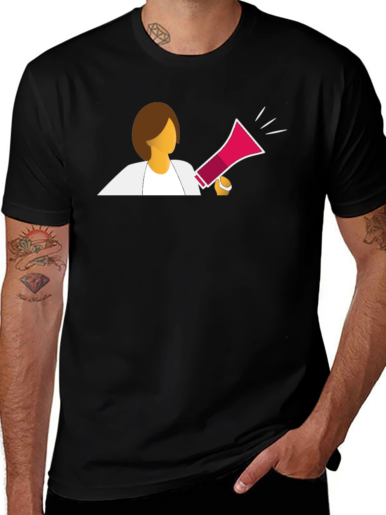 Variant 6 of Empowered Woman T-Shirt - Bullhorn Graphic Tee