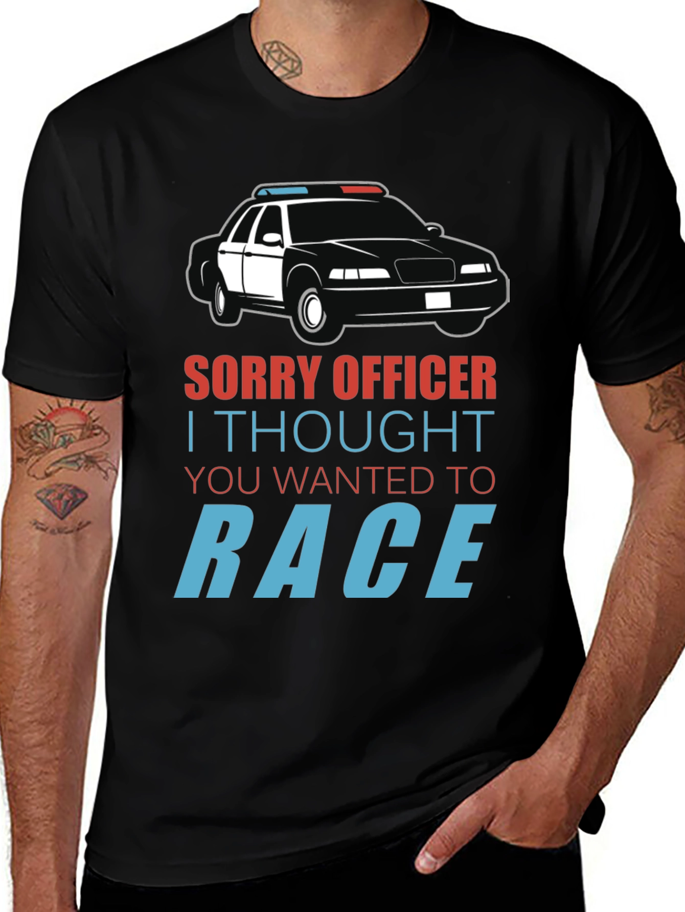 Variant 17 of Sorry Officer Race Car T-Shirt