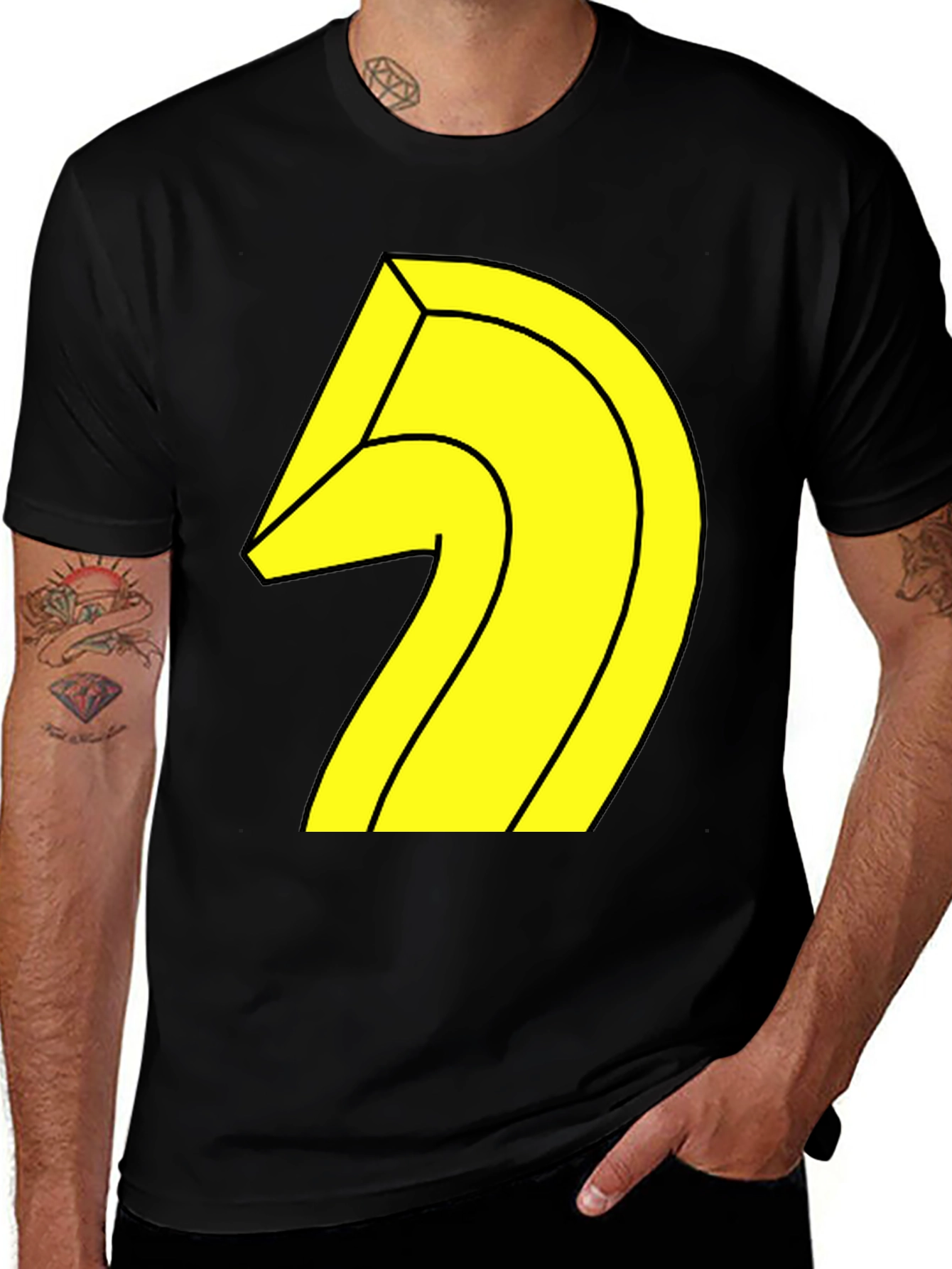 Variant 8 of Abstract Geometric Graphic Tee - Black