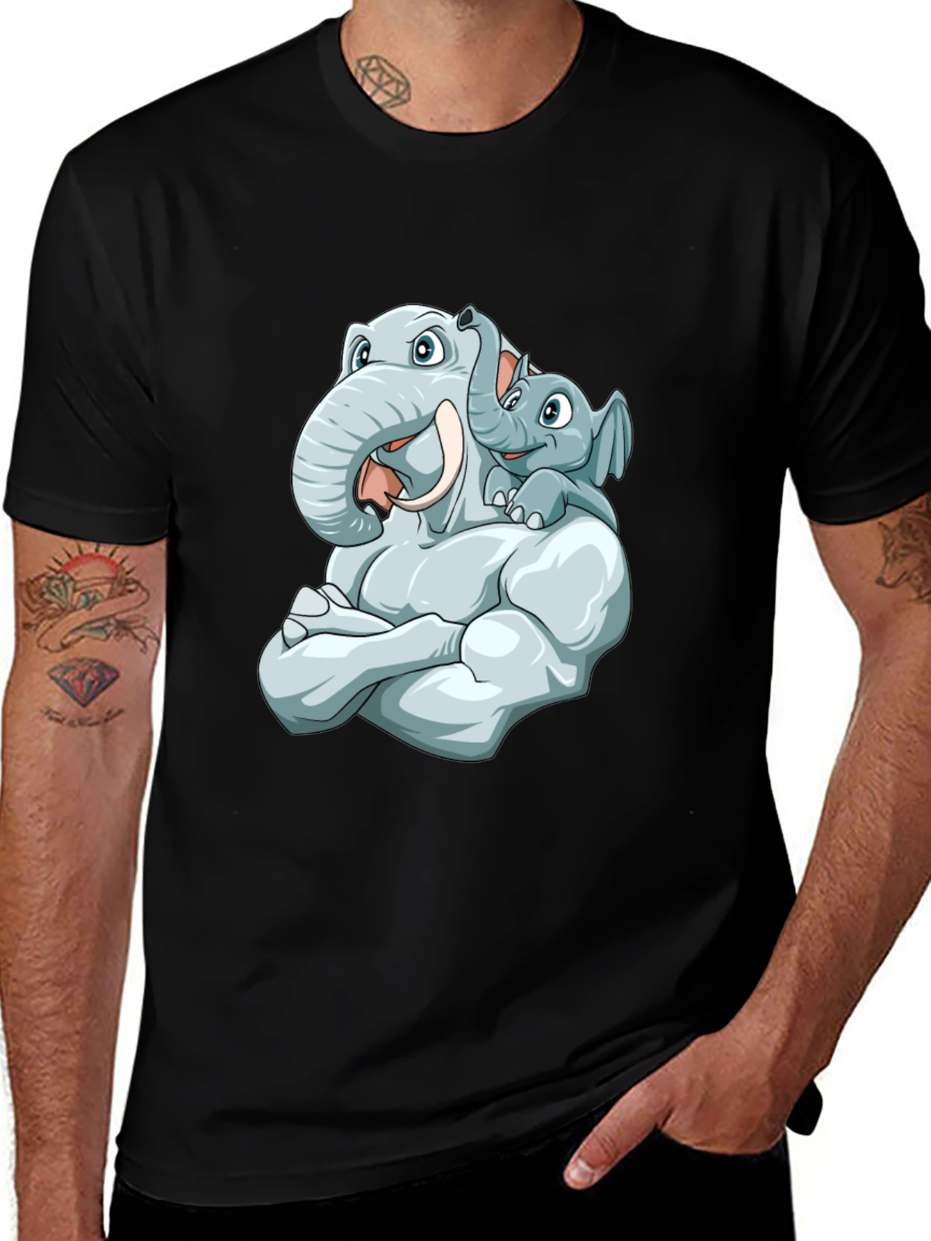 Variant 18 of Elephant Dad and Baby T-Shirt