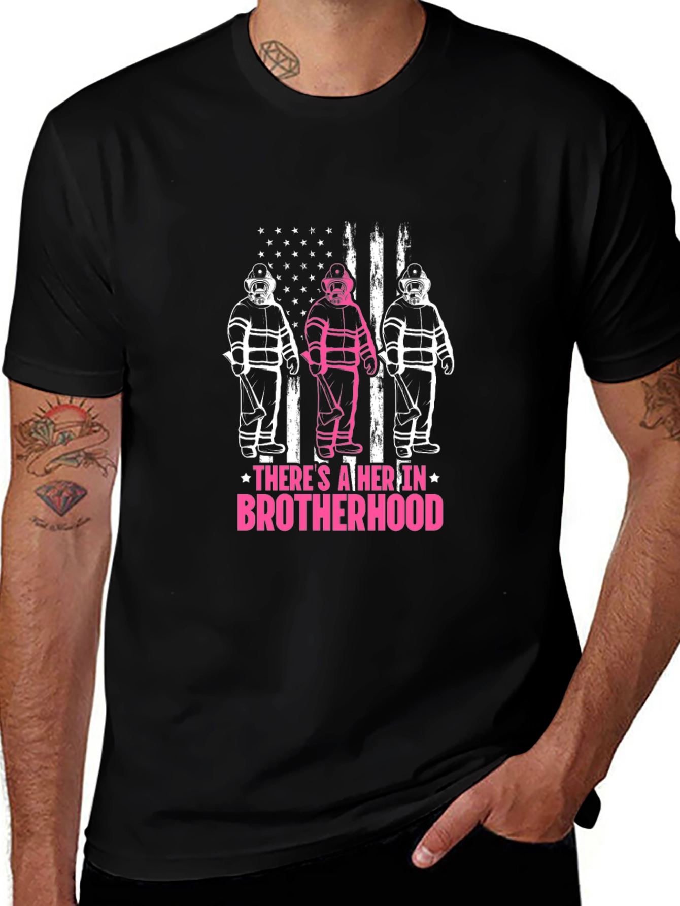 Variant 15 of Brotherhood Firefighter Graphic Tee - Black