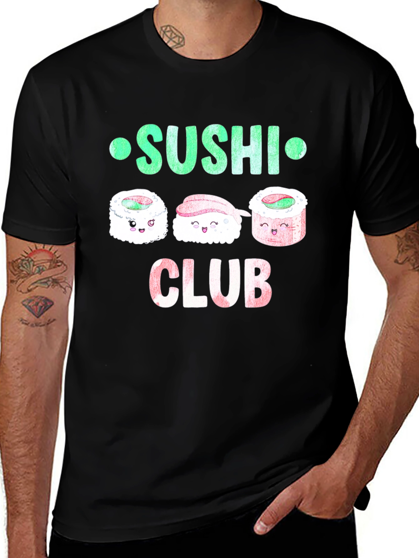 Variant 29 of Sushi Club Graphic Tee - Cute Kawaii Food Shirt