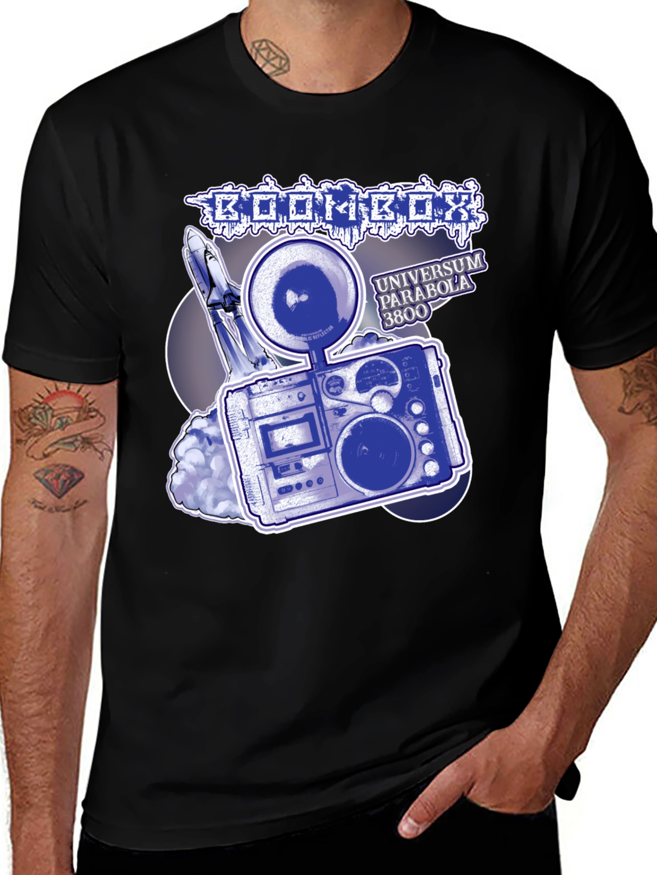 Variant 29 of Boombox Universe Black T-Shirt