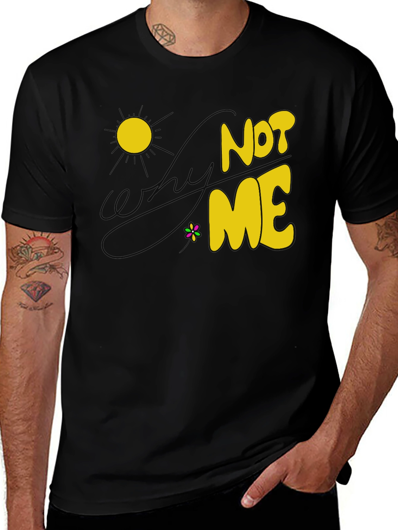 Variant 18 of Not Me Graphic T-Shirt - Sunny Day Design, Cotton Blend