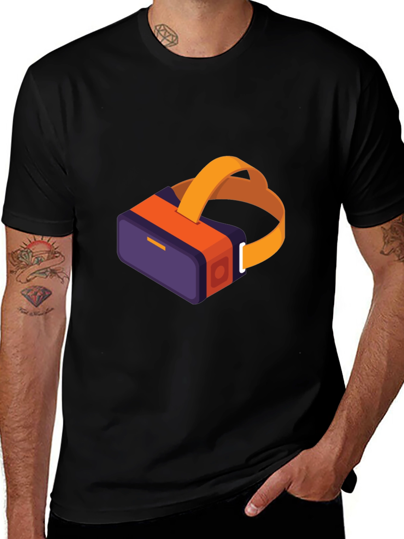 Variant 4 of VR Headset Graphic T-Shirt - Black
