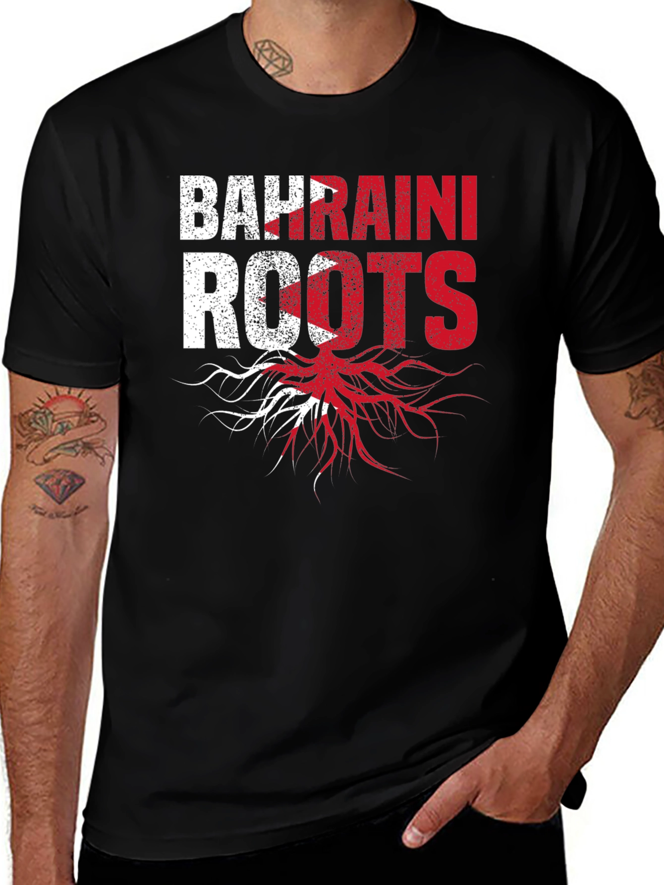 Bahraini Roots Black T-Shirt Heritage Pride
