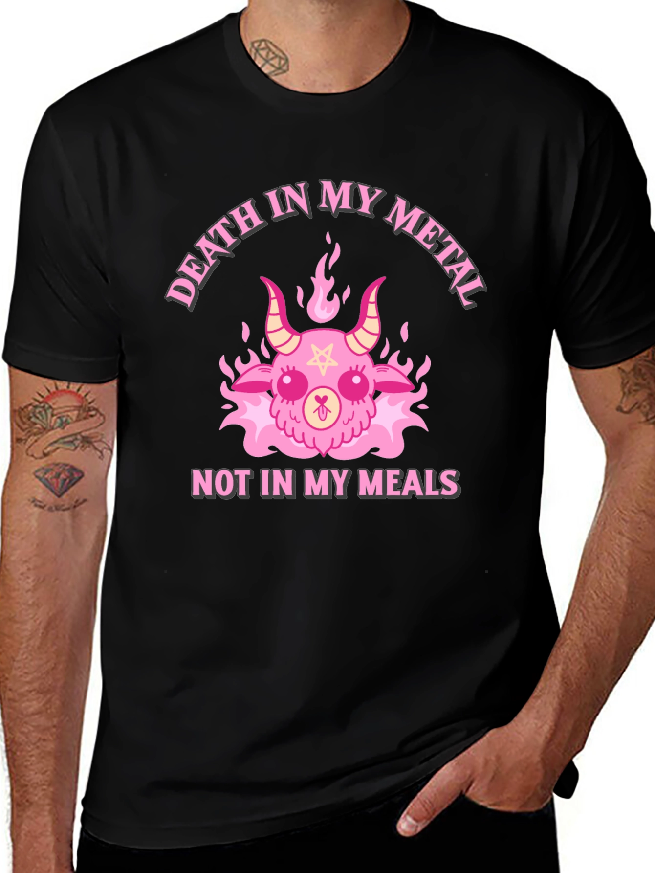 Variant 10 of Death In My Metal T-Shirt - Cute Satanic Design