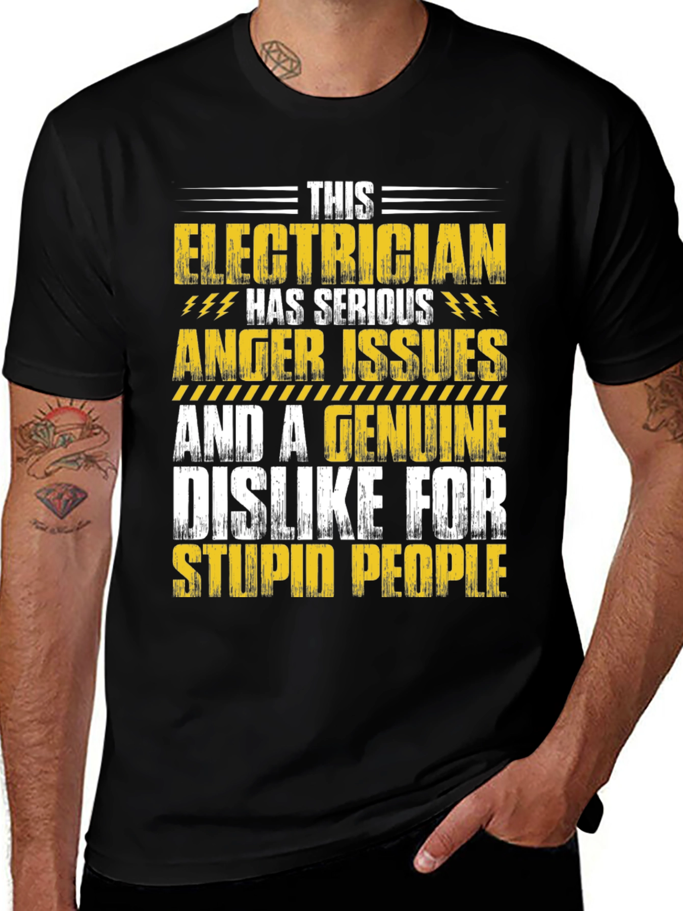 Variant 17 of Electrician Humor T-Shirt - Anger Issues & Stupid People Dislike