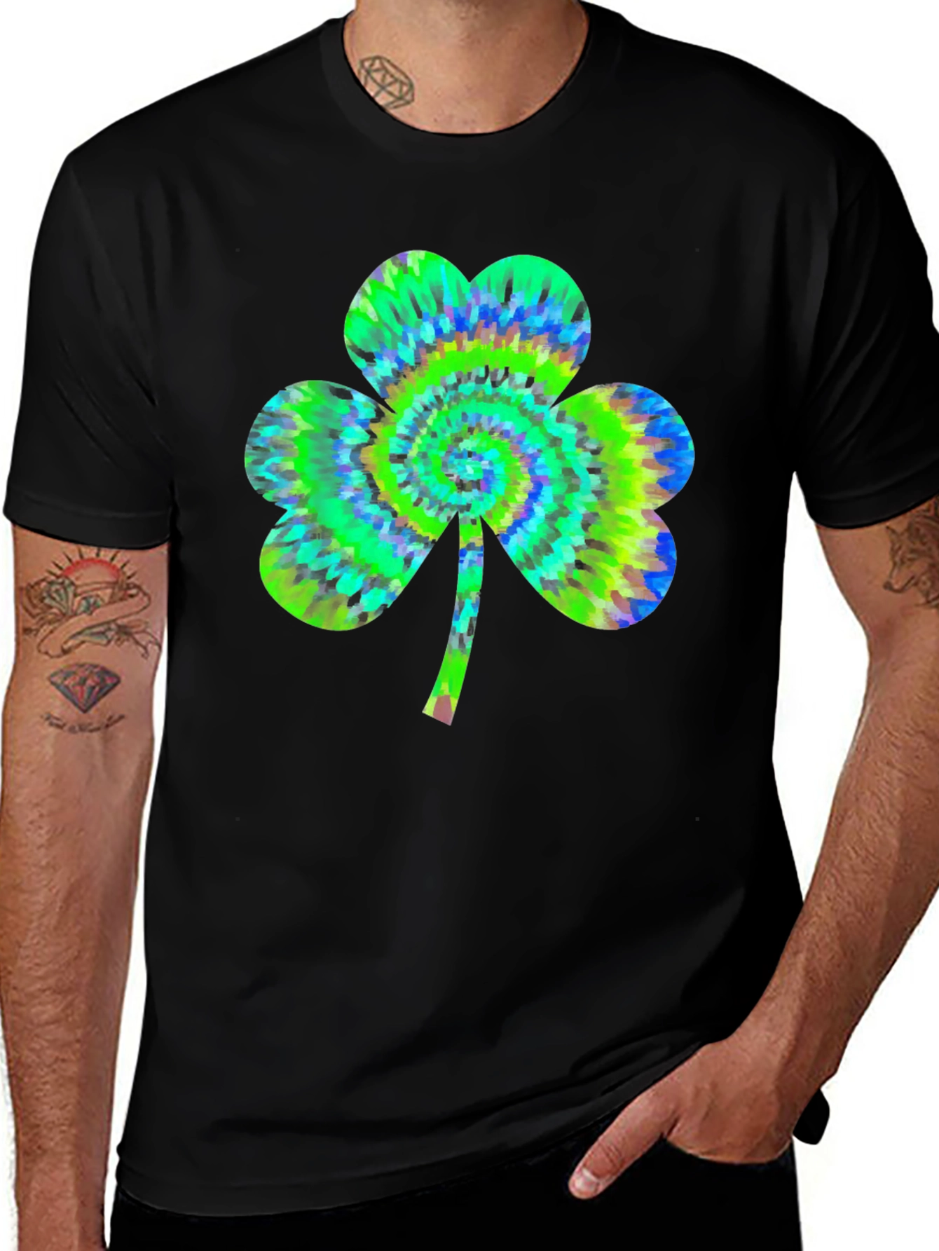 Variant 28 of Tie-Dye Shamrock Graphic Tee