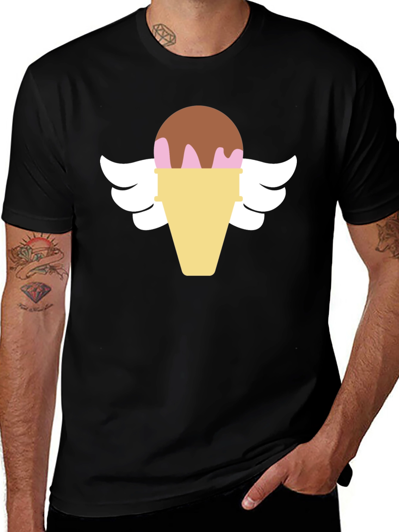 Variant 6 of Winged Ice Cream Cone Graphic Tee - Fun & Unique!