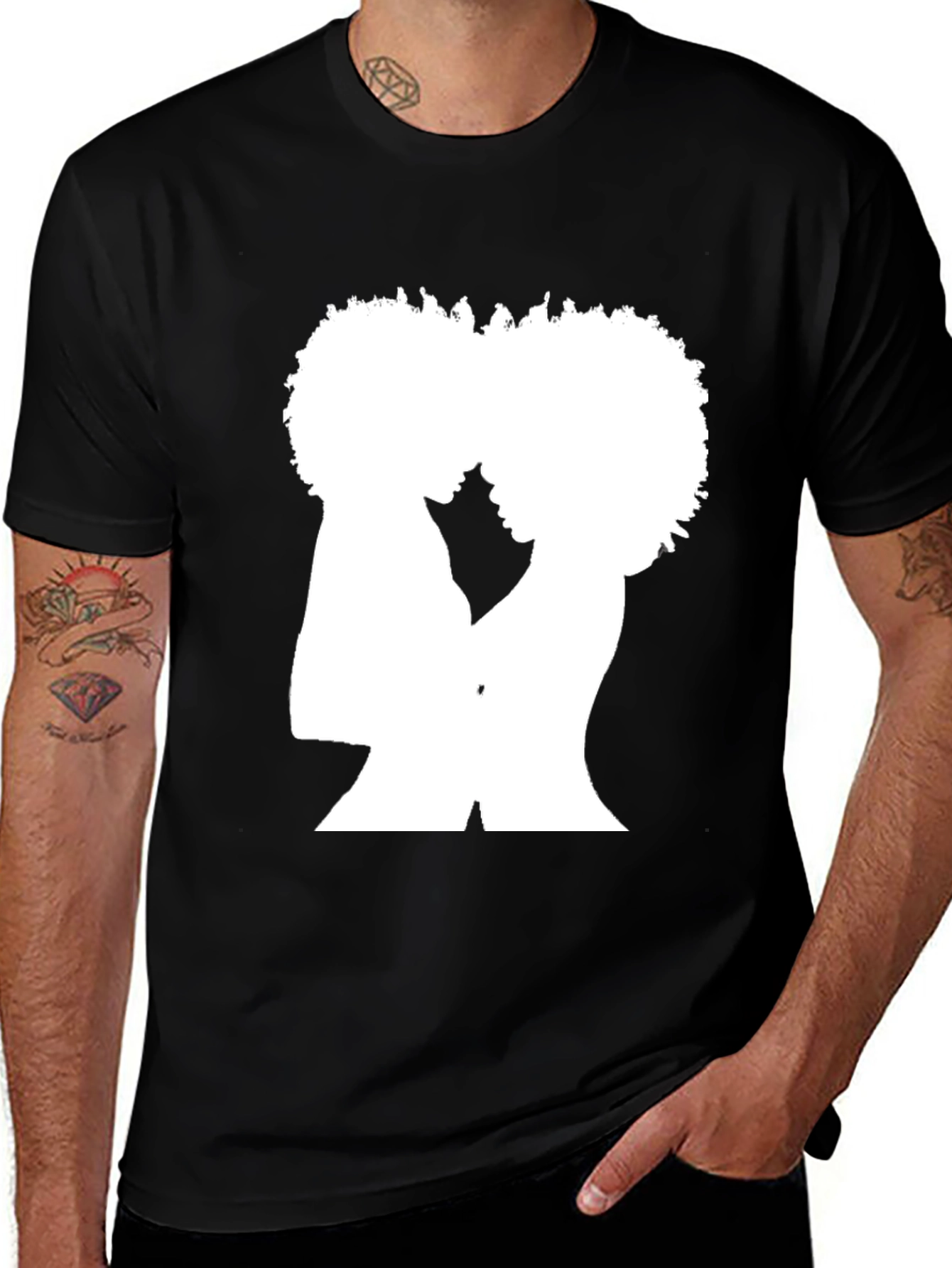 Variant 13 of Afro Silhouette T-Shirt - Black Graphic Tee