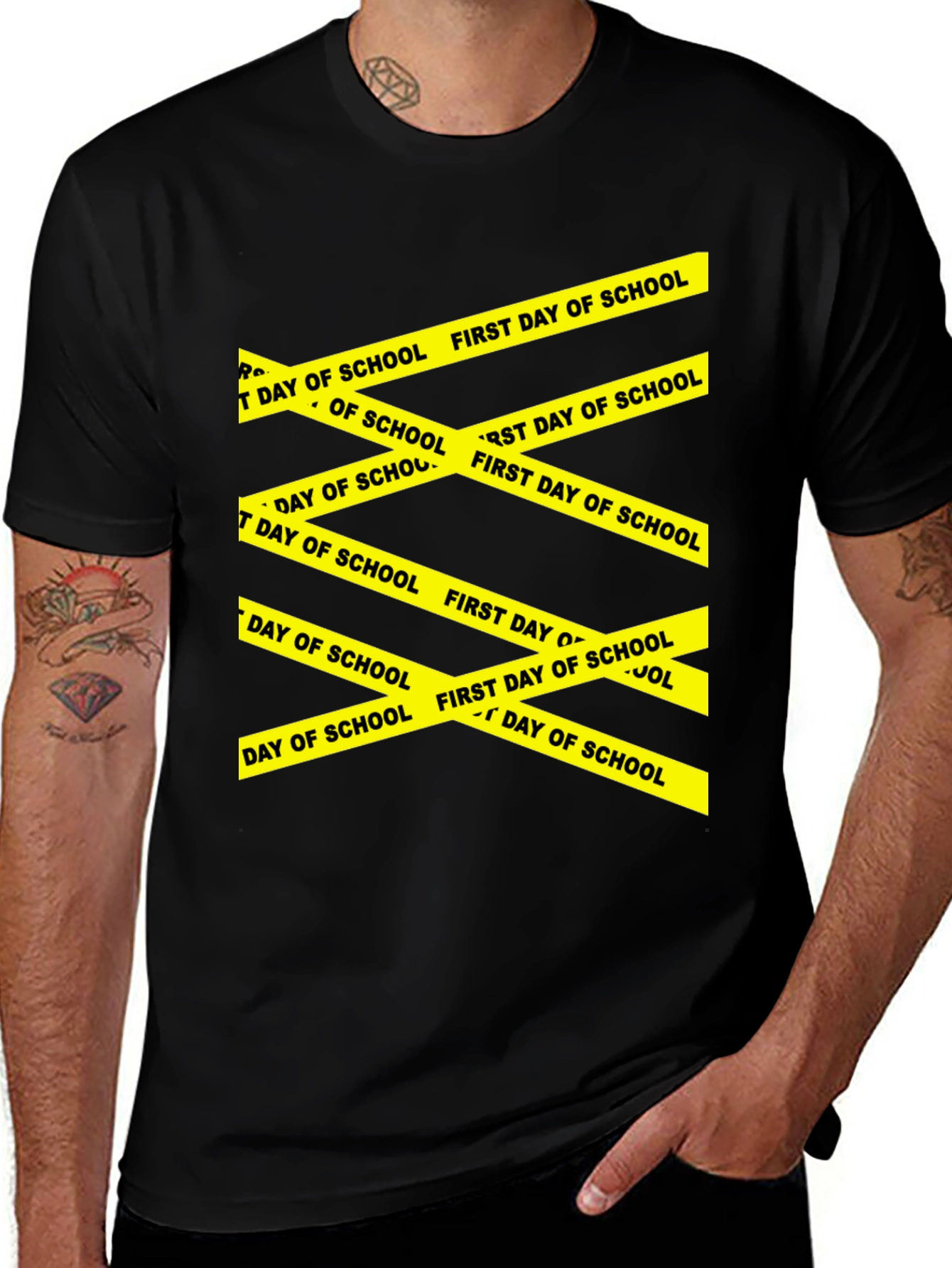 Variant 28 of First Day of School Caution Tape T-Shirt