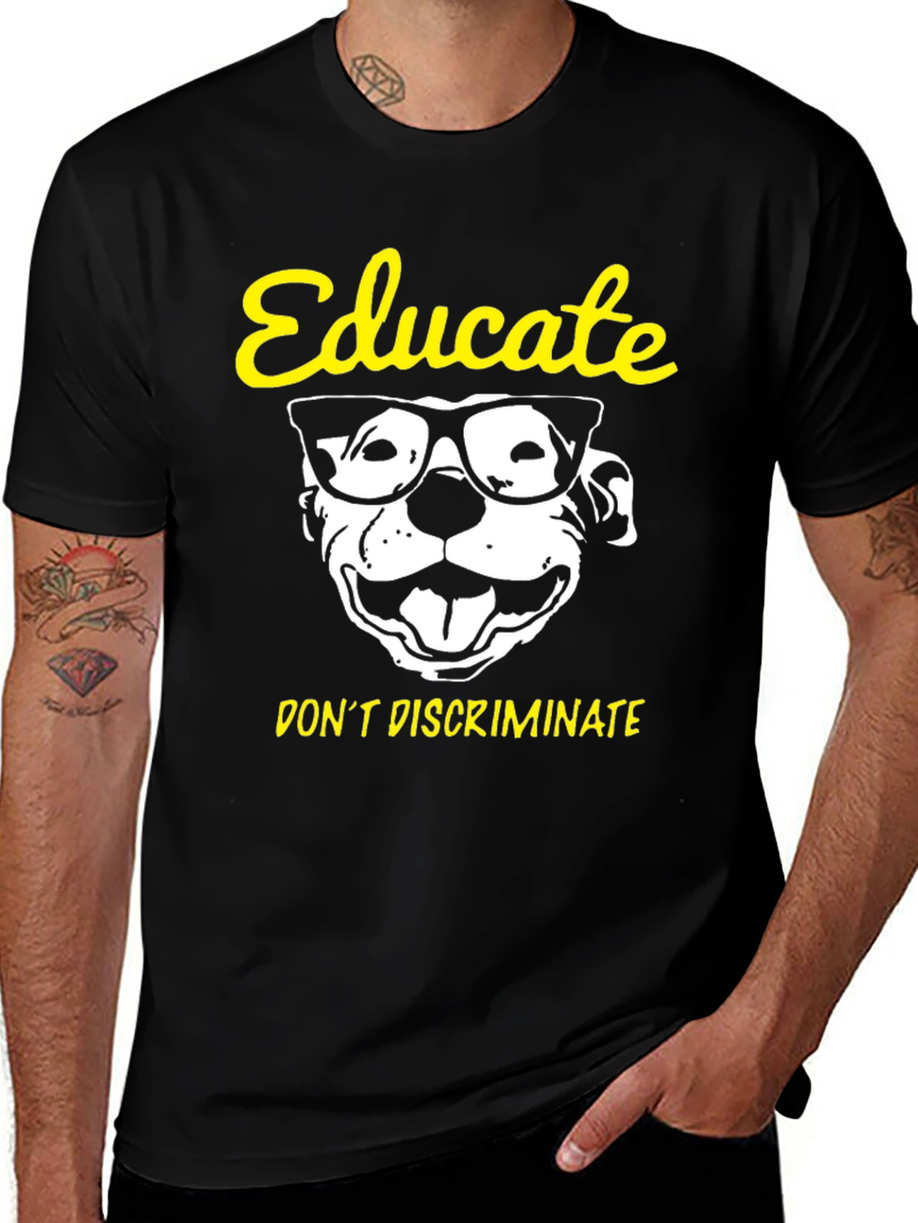 Variant 9 of Educate Don't Discriminate T-Shirt