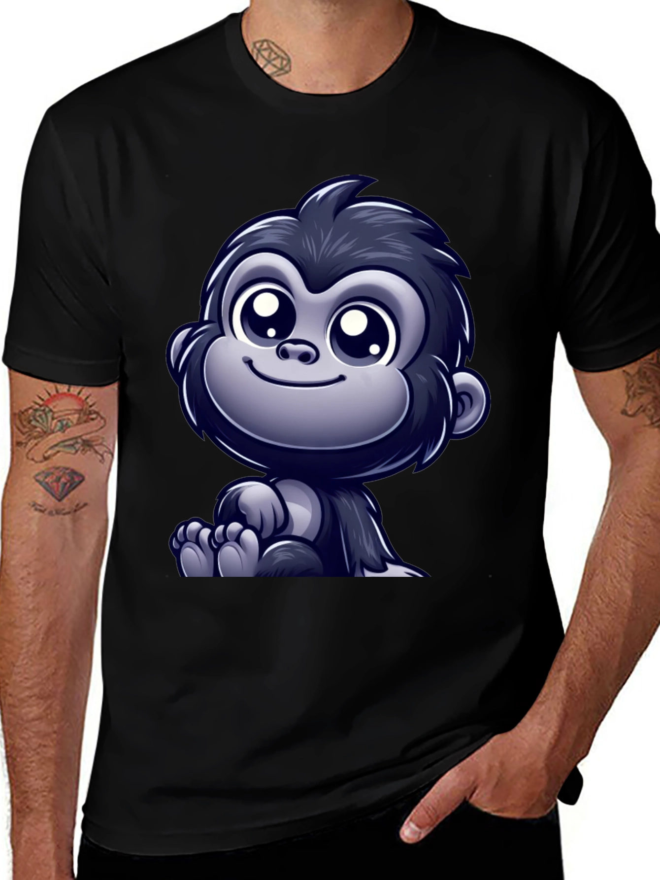 Variant 2 of Cute Cartoon Gorilla Graphic T-Shirt