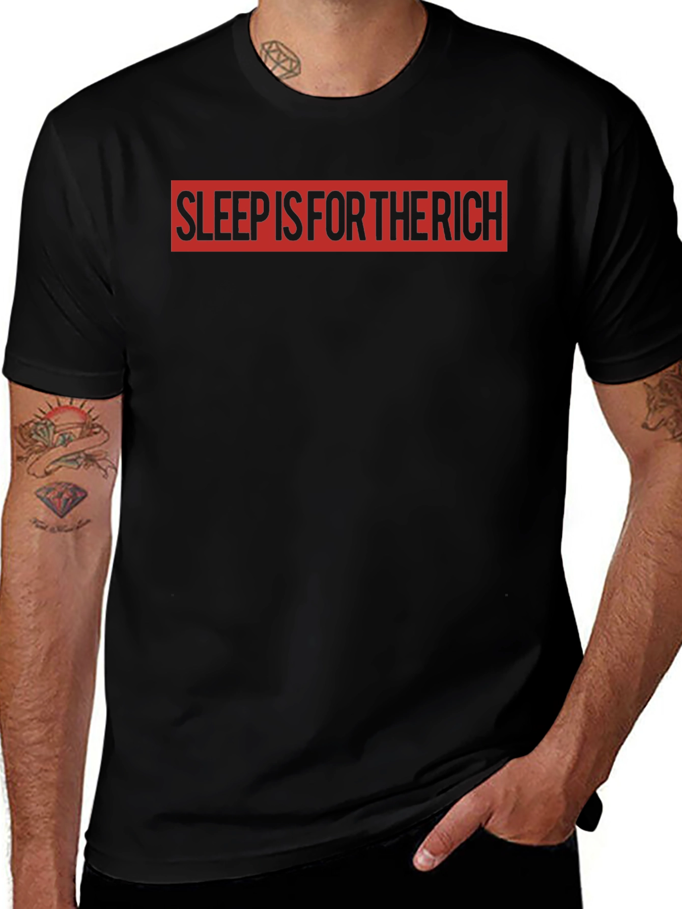 Variant 6 of Sleep Is For The Rich Black Graphic Tee