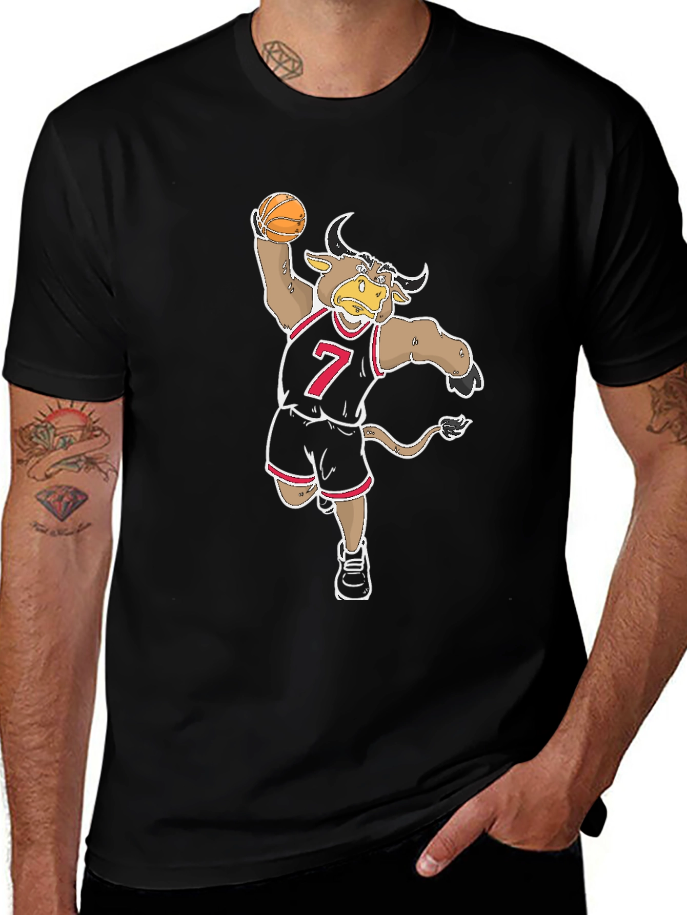 Variant 5 of Basketball Bull Graphic T-Shirt