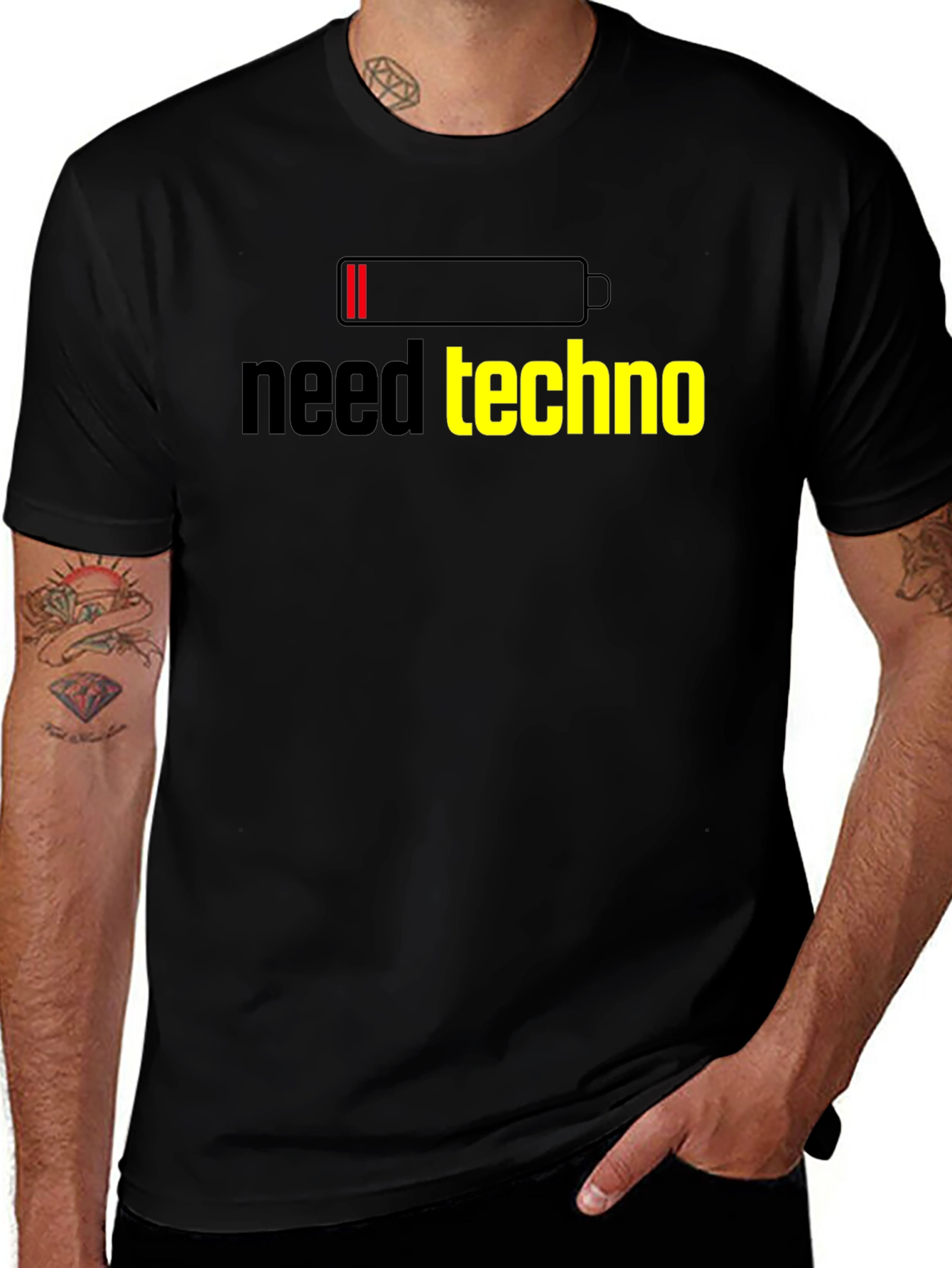 Variant 11 of Need Techno T-Shirt - Low Battery Graphic Tee