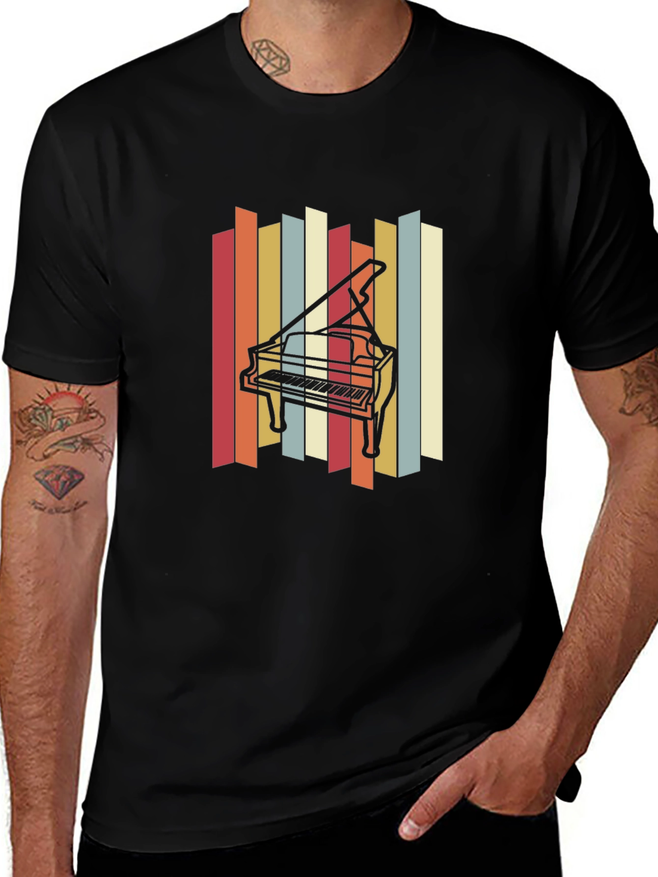 Variant 26 of Retro Piano T-Shirt - Stylish Music Lover Tee