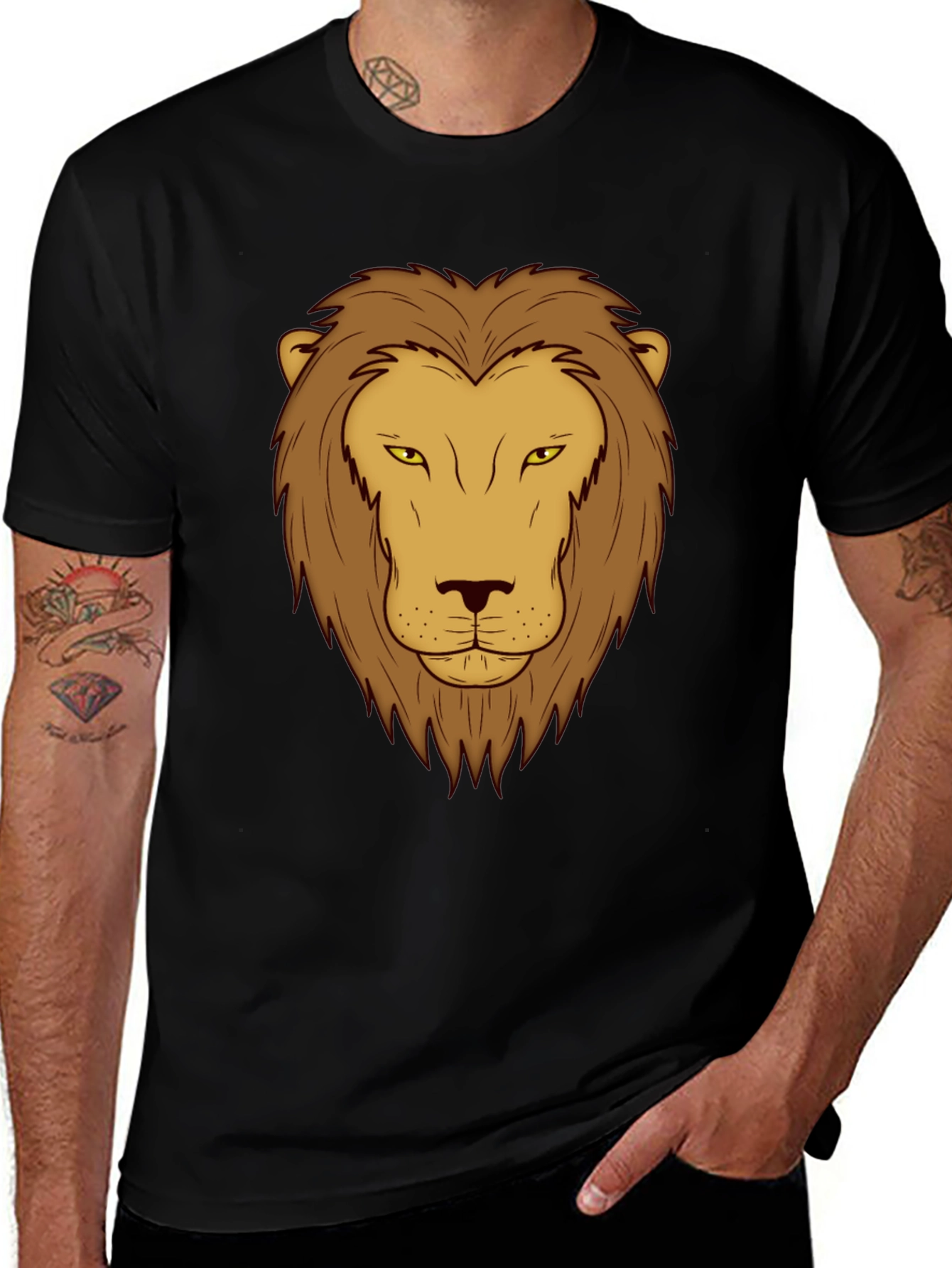 Variant 23 of Lion Graphic Print T-Shirt - Black