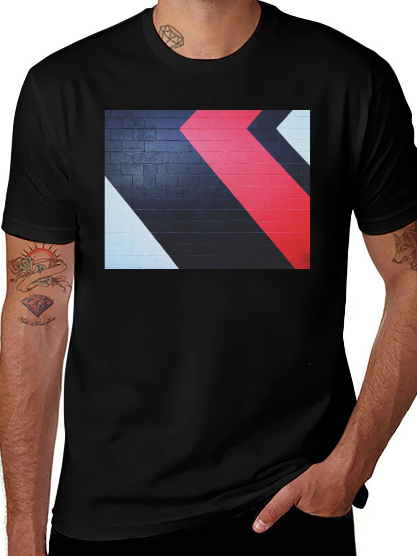 Variant 7 of Abstract Arrow Graphic Tee - Black