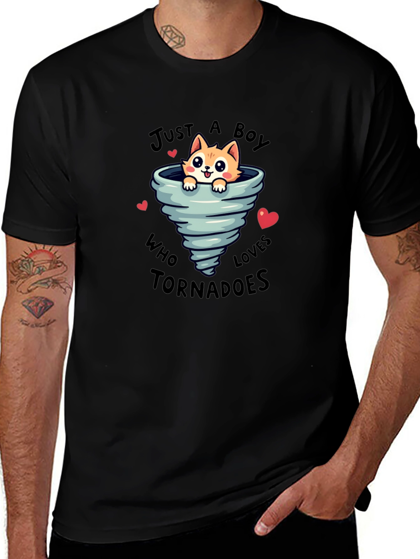 Variant 4 of Just A Boy Who Loves Tornadoes Cute Cat T-Shirt
