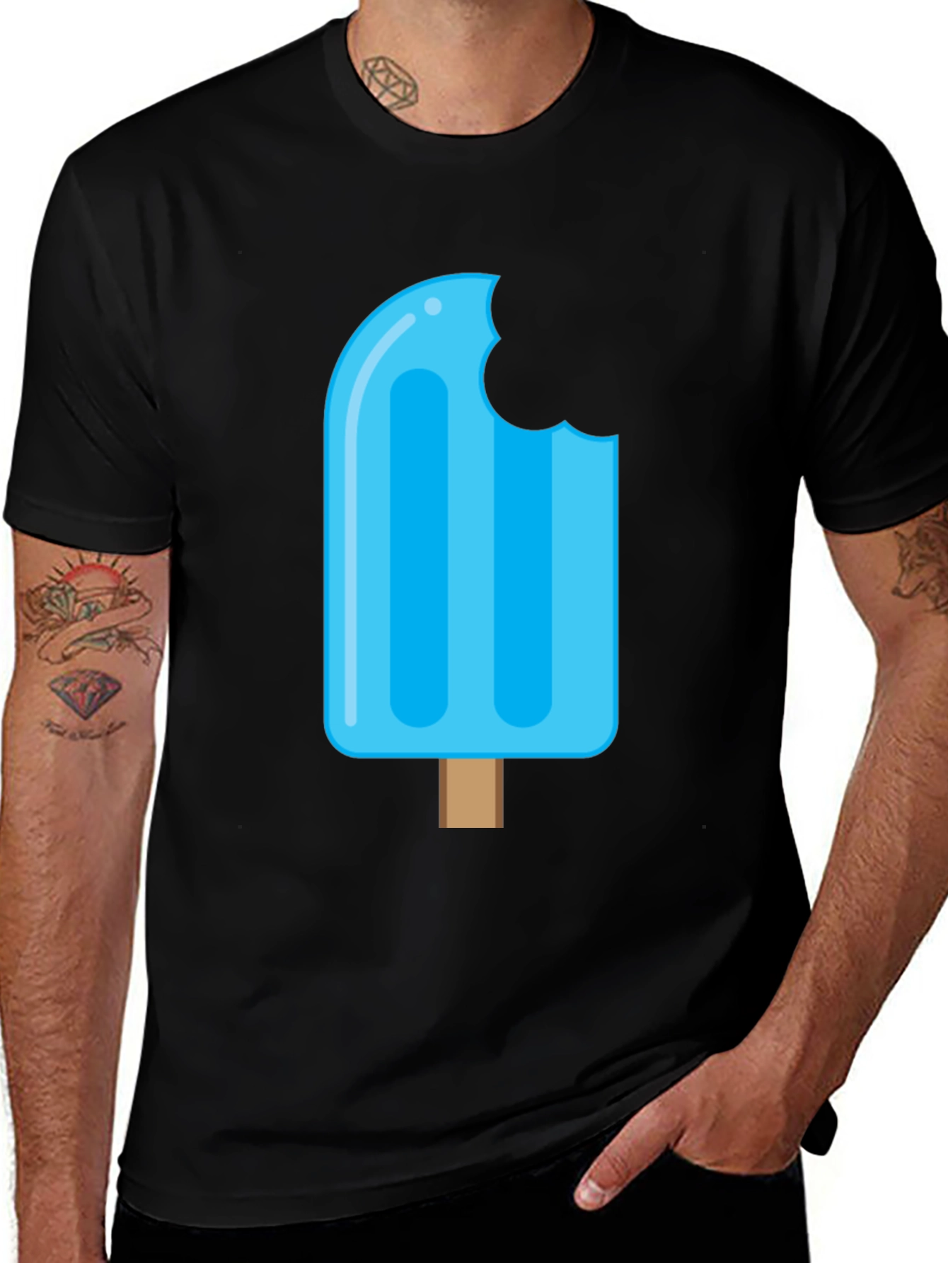 Variant 24 of Blue Popsicle Bite Men's T-Shirt - Summer Cool