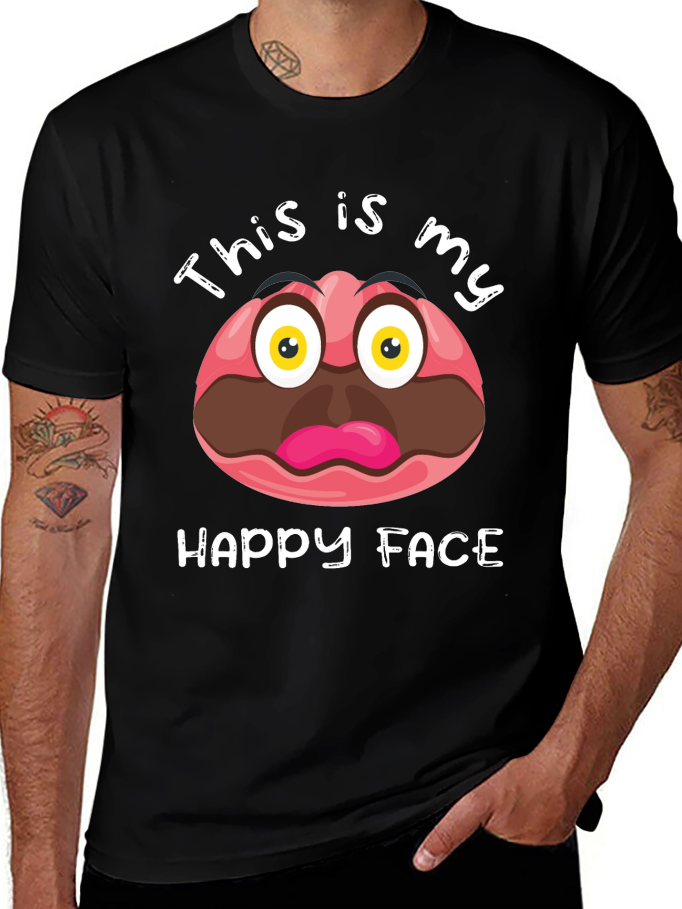 Variant 2 of Funny This Is My Happy Face Graphic T-Shirt