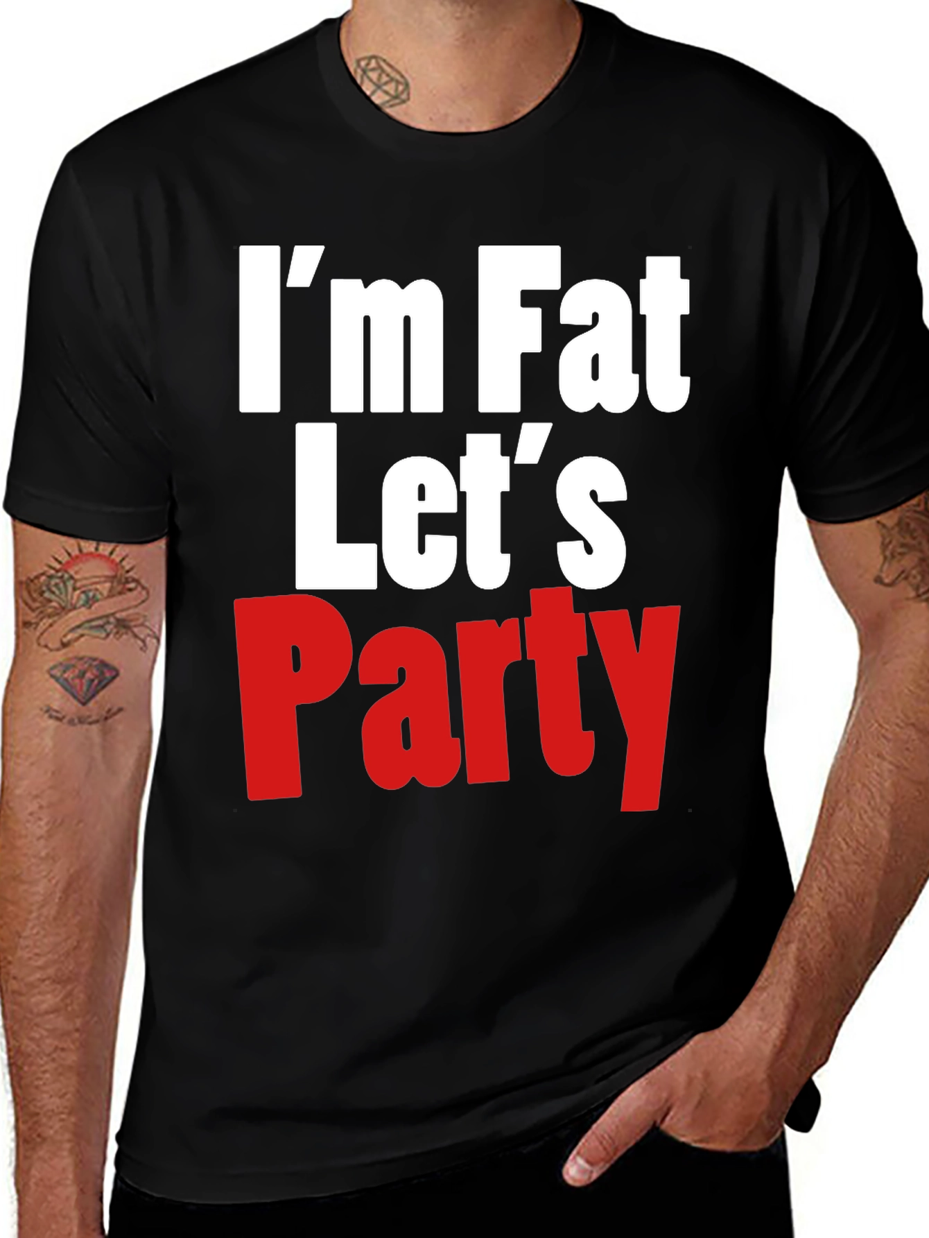 Variant 7 of I'm Fat Let's Party Graphic Tee