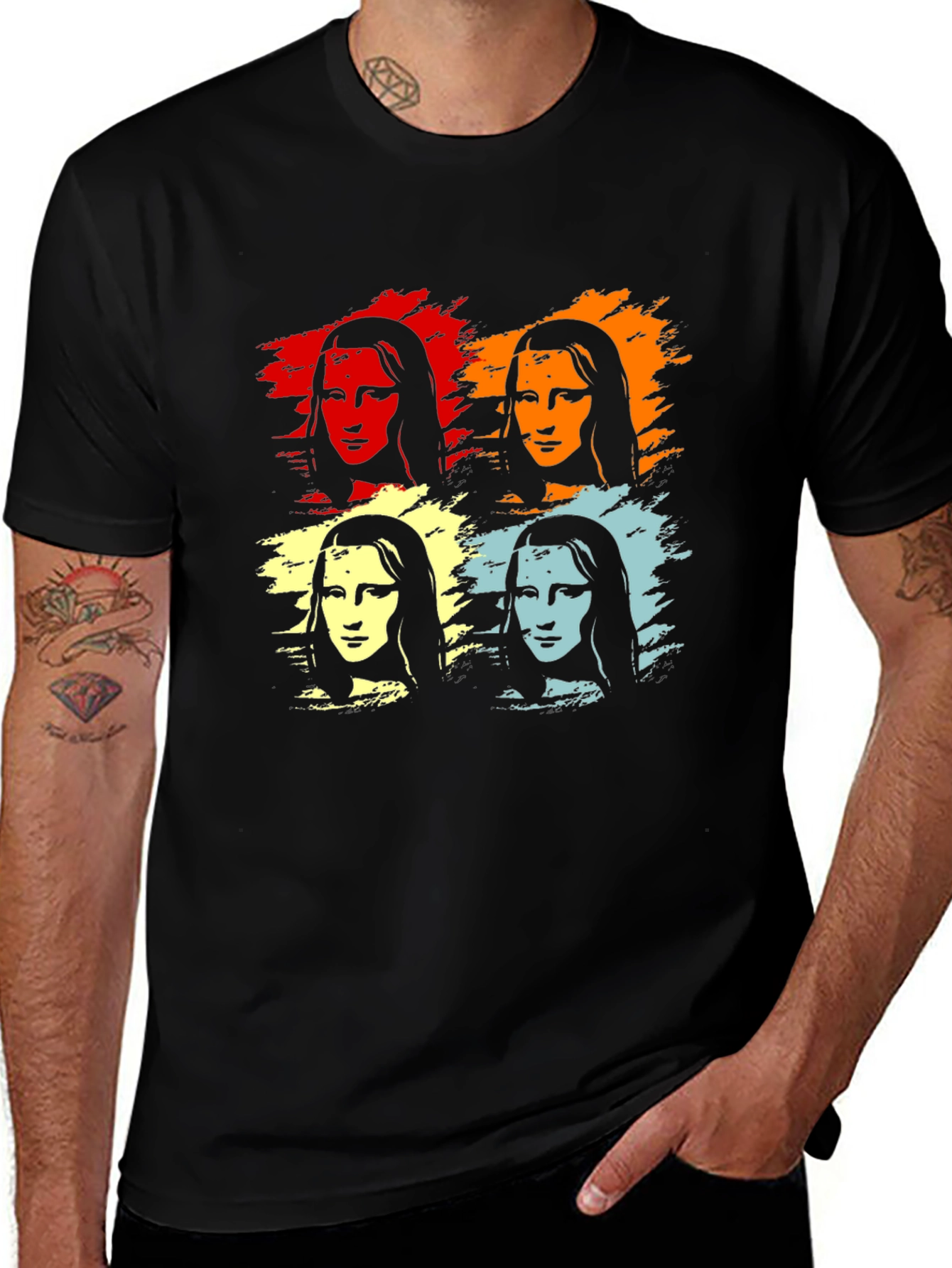 Variant 2 of Pop Art Mona Lisa Graphic T-Shirt