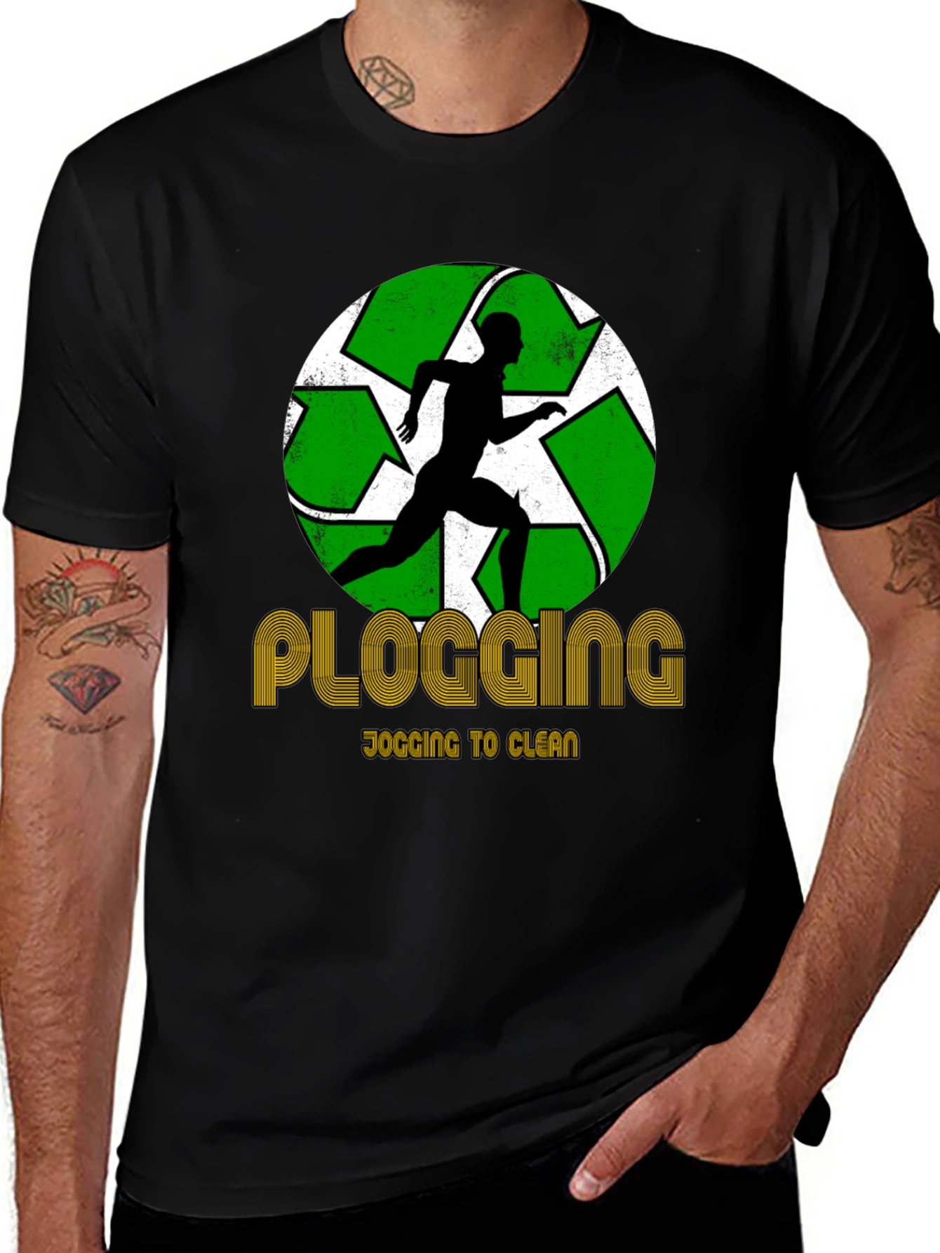 Variant 26 of Plogging T-Shirt: Jogging to Clean Earth Graphic Tee