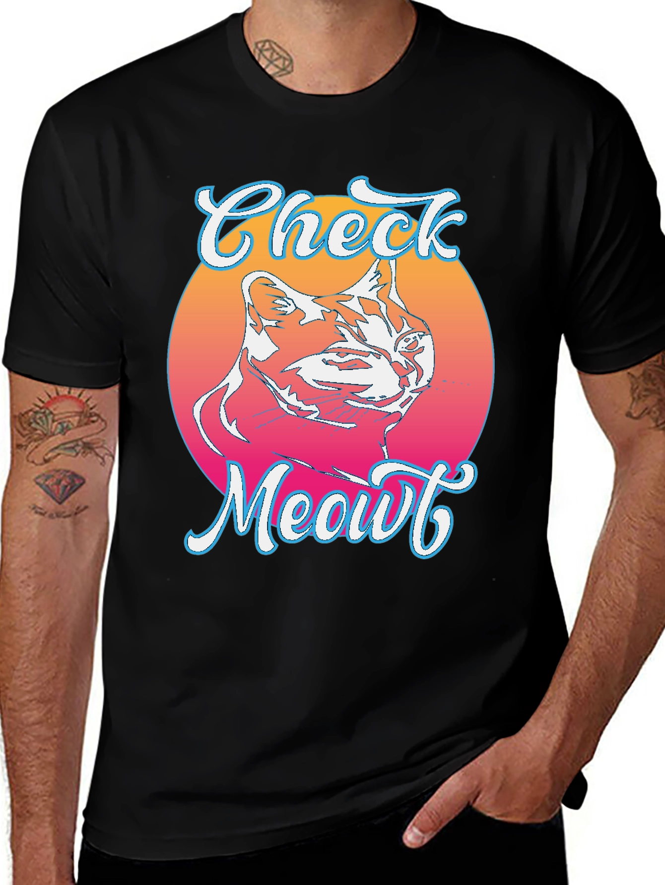 Variant 18 of Check Meowt Cat Graphic Tee - Trendy Unisex T-Shirt