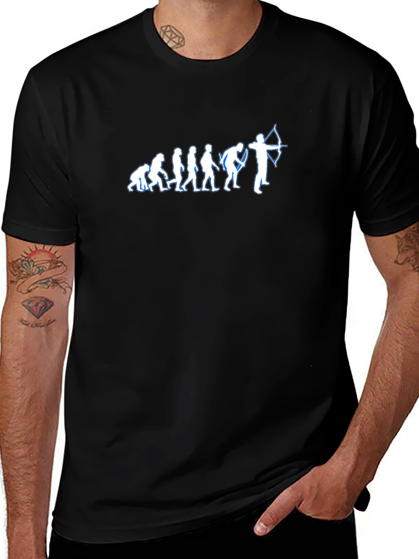 Variant 18 of Evolution of Archery T-Shirt - Black