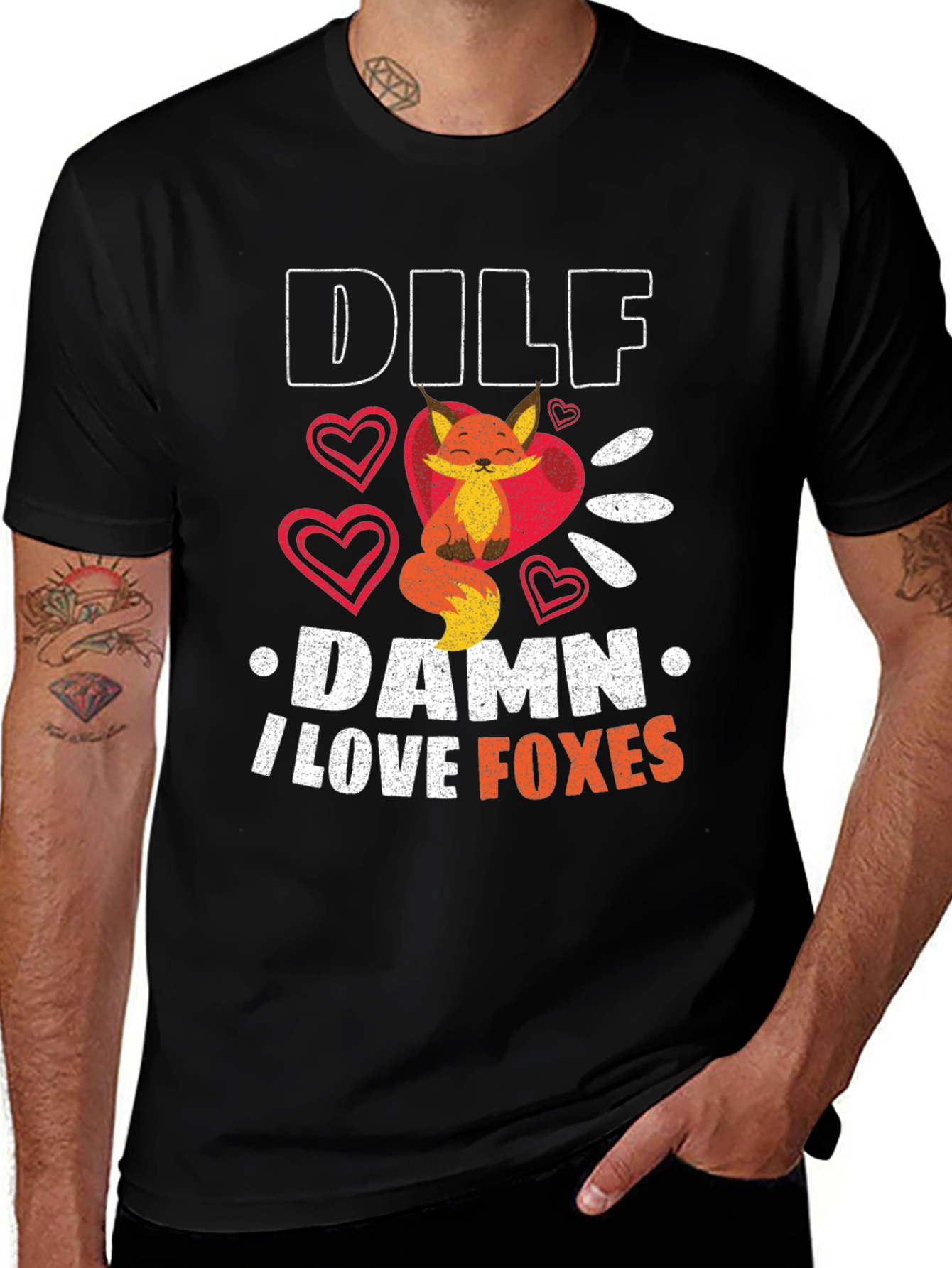 Variant 23 of DILF Damn I Love Foxes T-Shirt Cute Fox Lover Tee