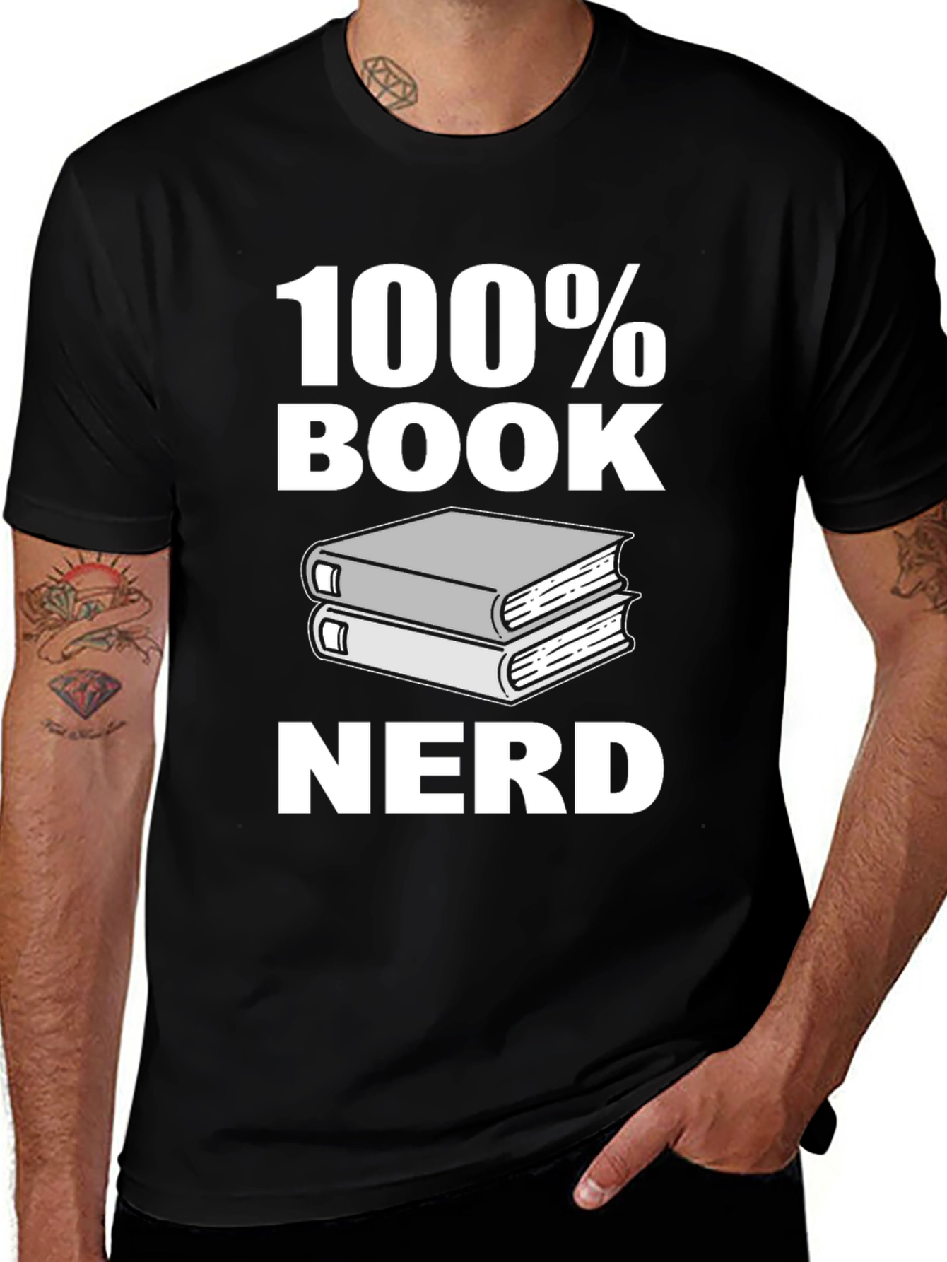 Variant 27 of 100% Book Nerd Graphic Tee - Black Unisex T-Shirt