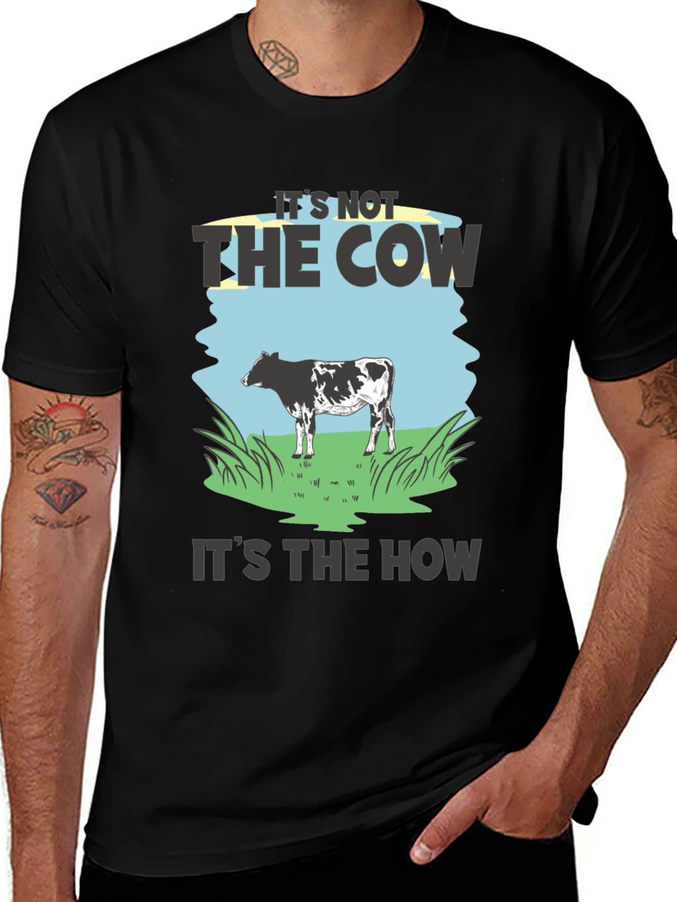 Variant 9 of It's Not The Cow, It's The How Funny T-Shirt