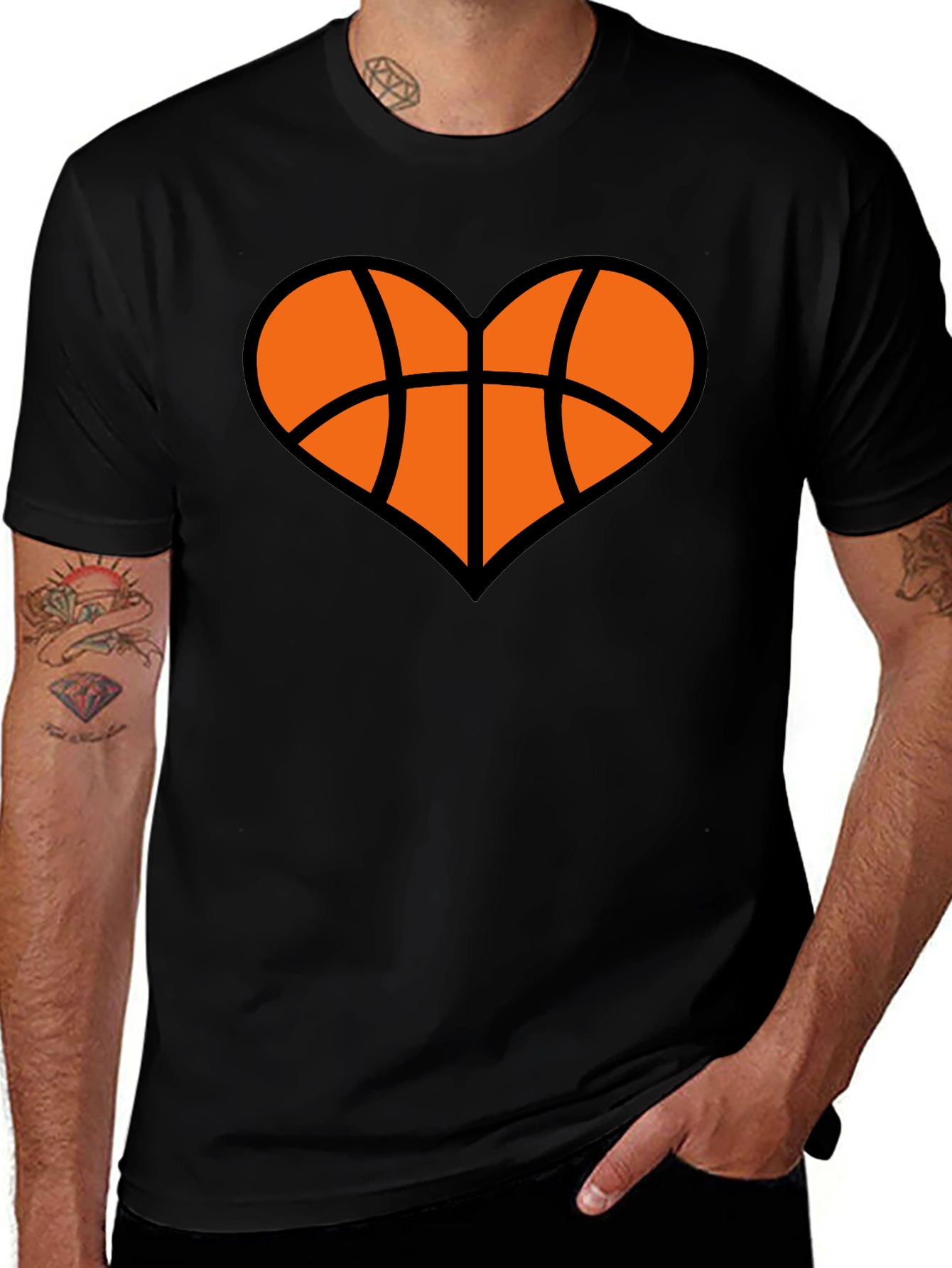 Variant 28 of Basketball Heart Graphic Tee