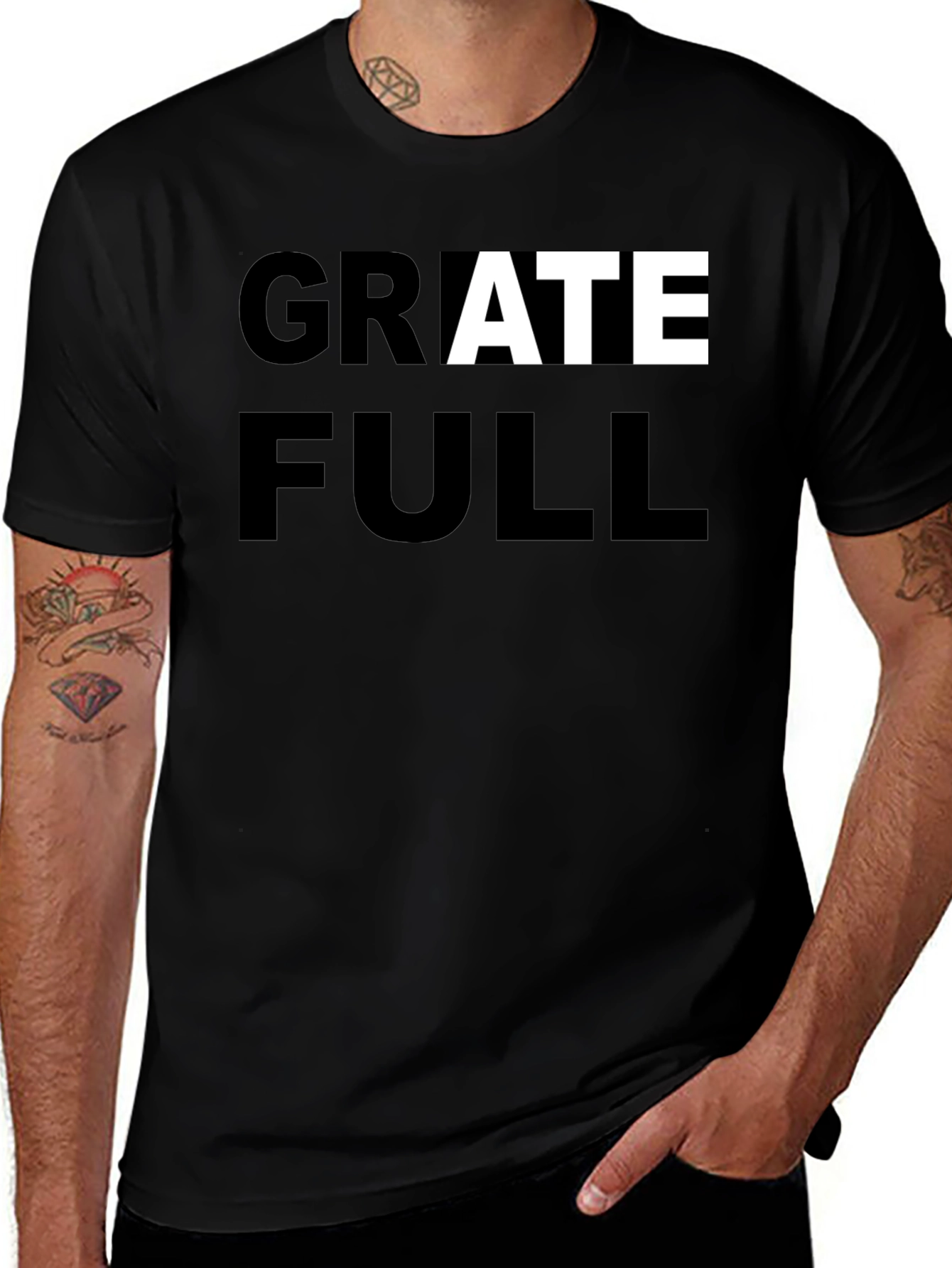 Black Grateful Graphic Tee - Stylish Comfort main image
