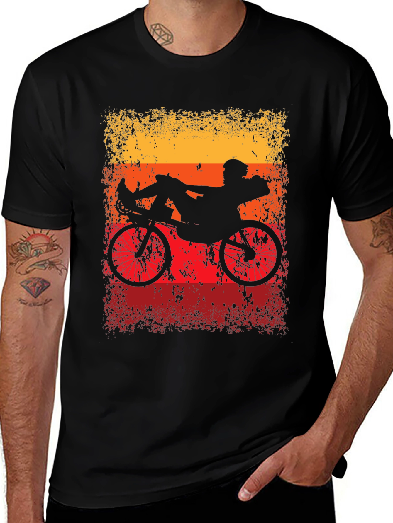 Variant 23 of Recumbent Bike Silhouette Graphic Tee
