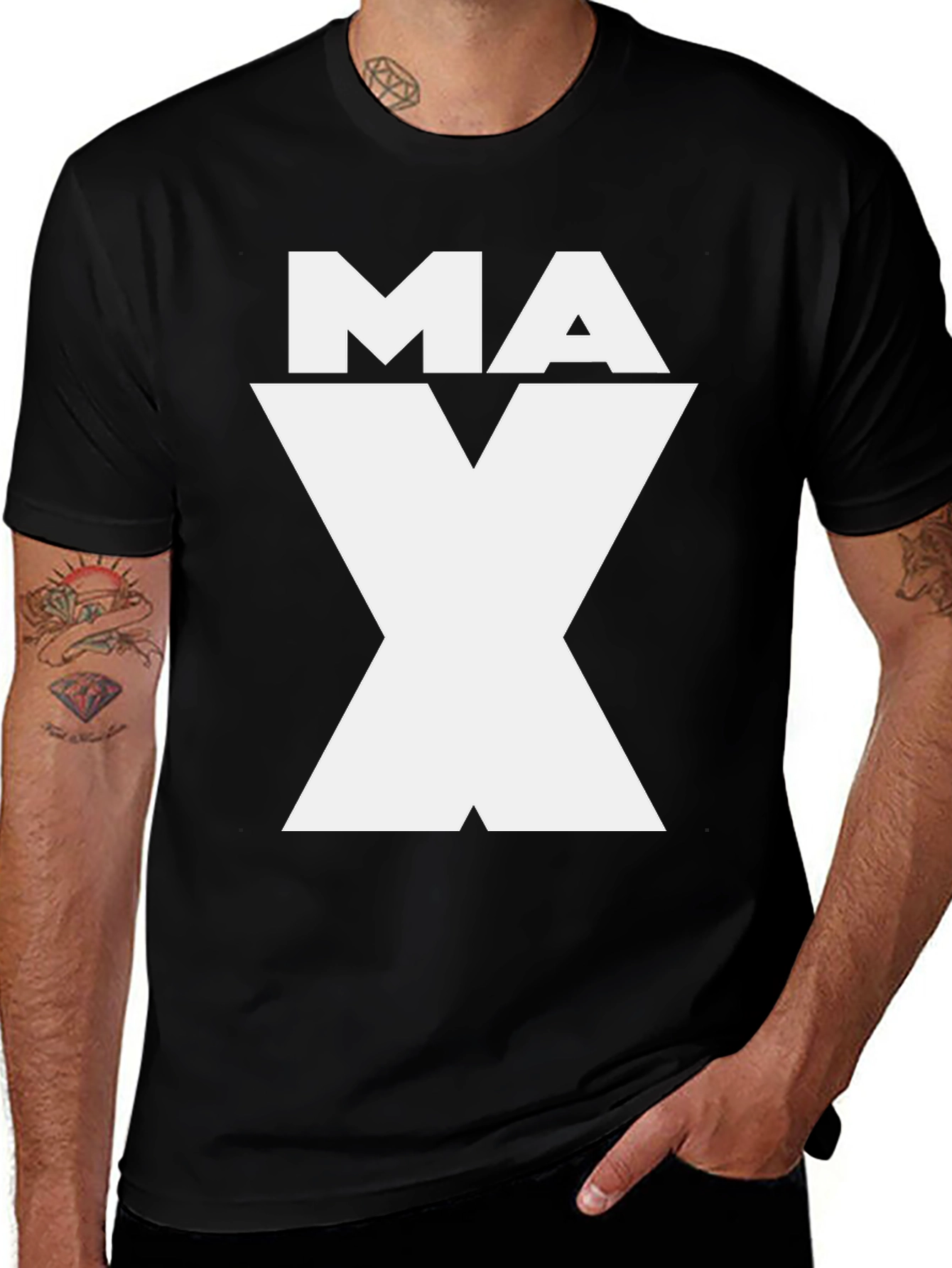 Variant 16 of MAX Graphic Tee - Black Cotton Blend Shirt