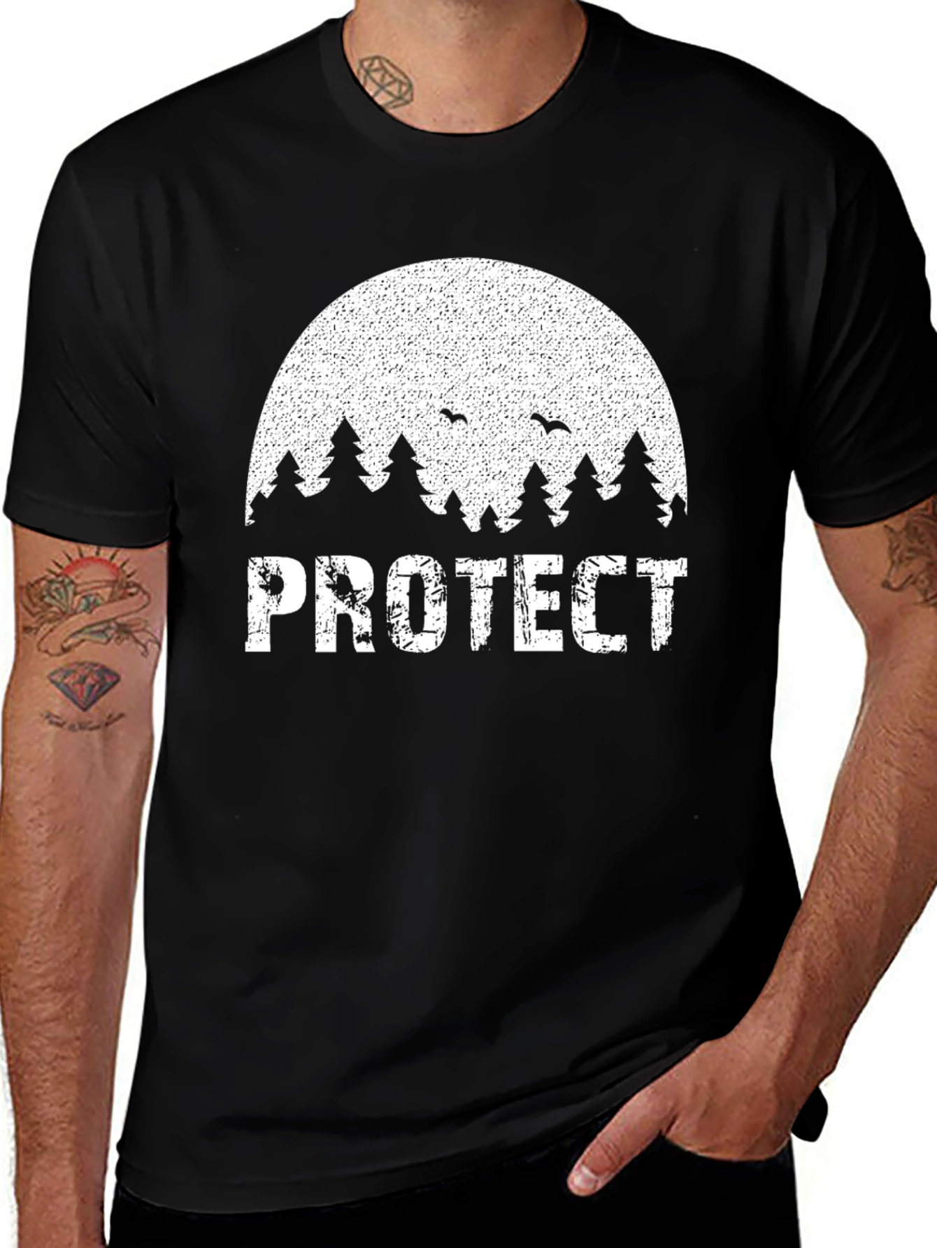 Variant 6 of Protect Nature Black Graphic T-Shirt