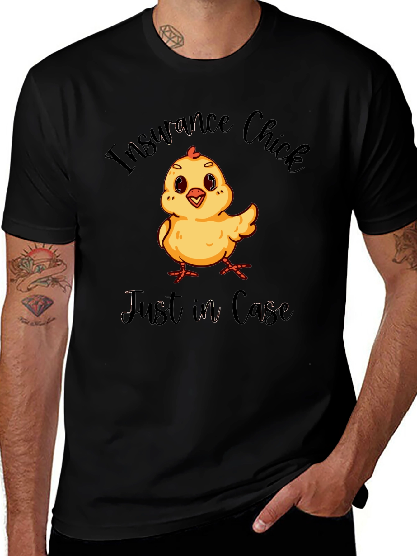 Variant 9 of Insurance Chick Tee - "Just in Case" Humor T-Shirt