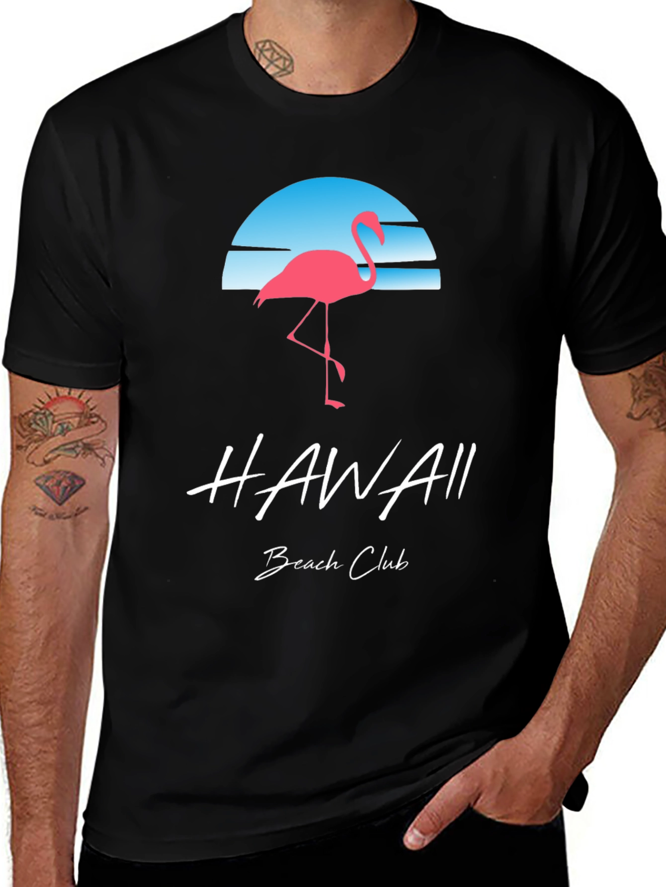 Variant 6 of Hawaii Beach Club Flamingo Graphic T-Shirt