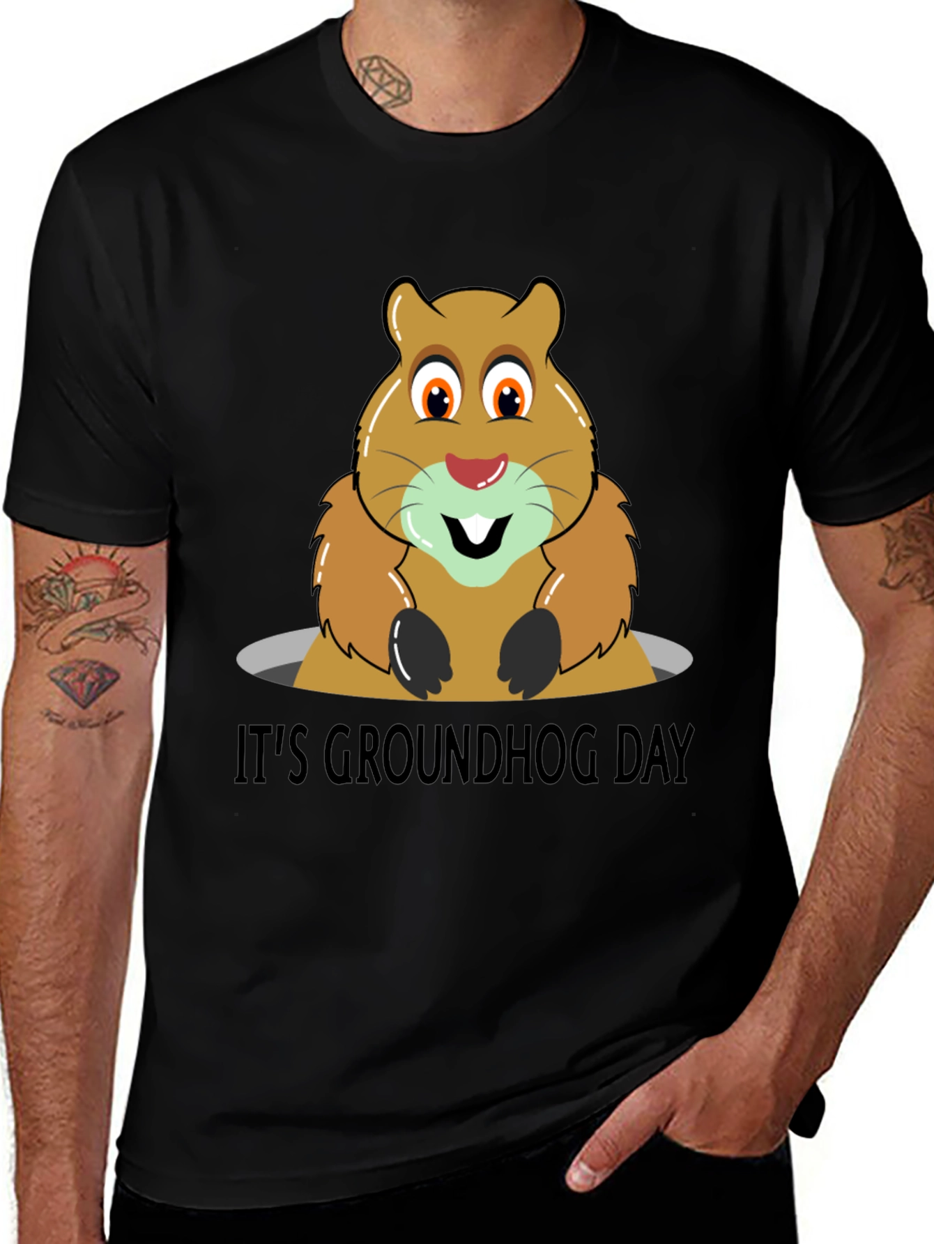 Groundhog Day T-Shirt - Funny Cartoon Animal Design